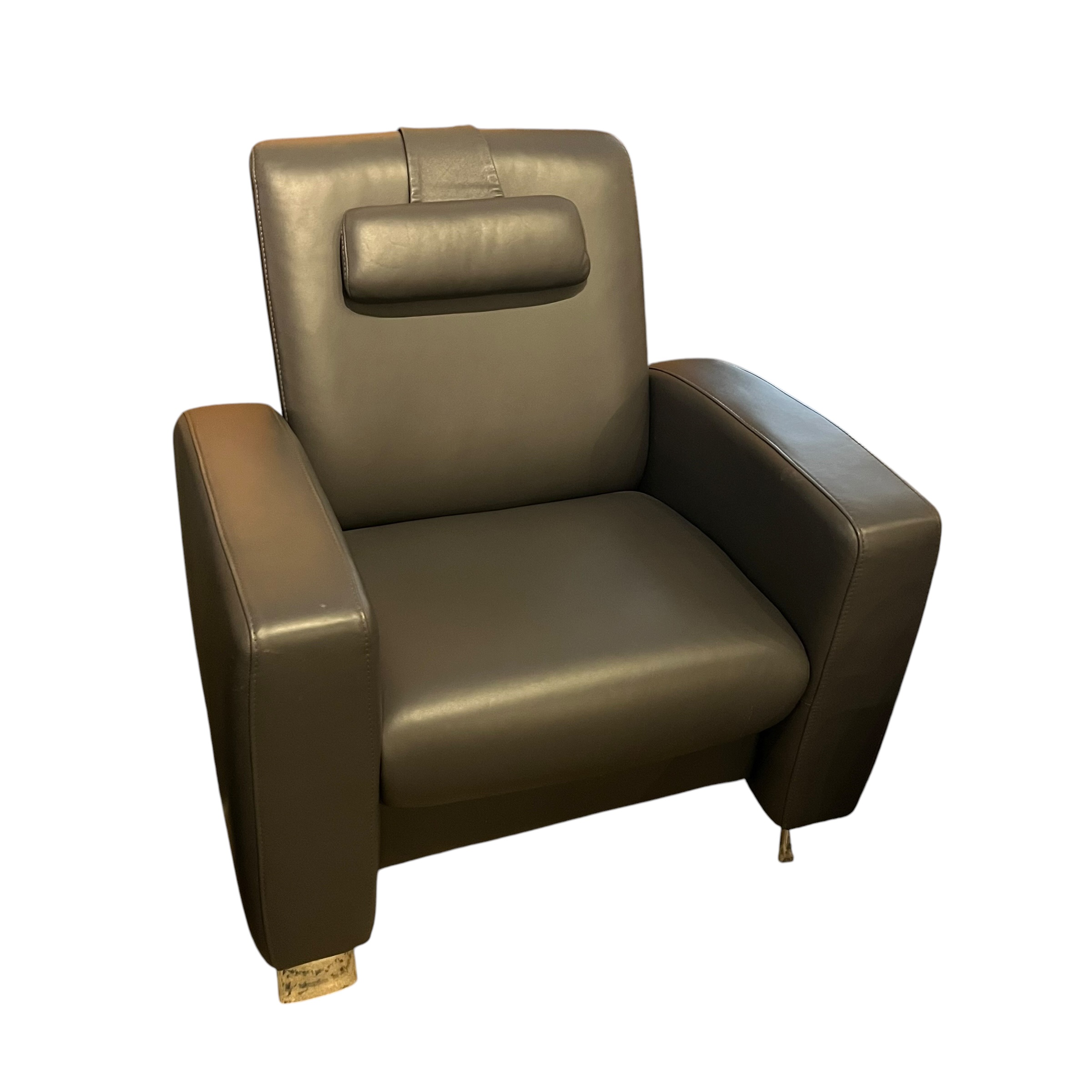 Stressless Recliner in Grey Leather - Coast Consignment - image 1
