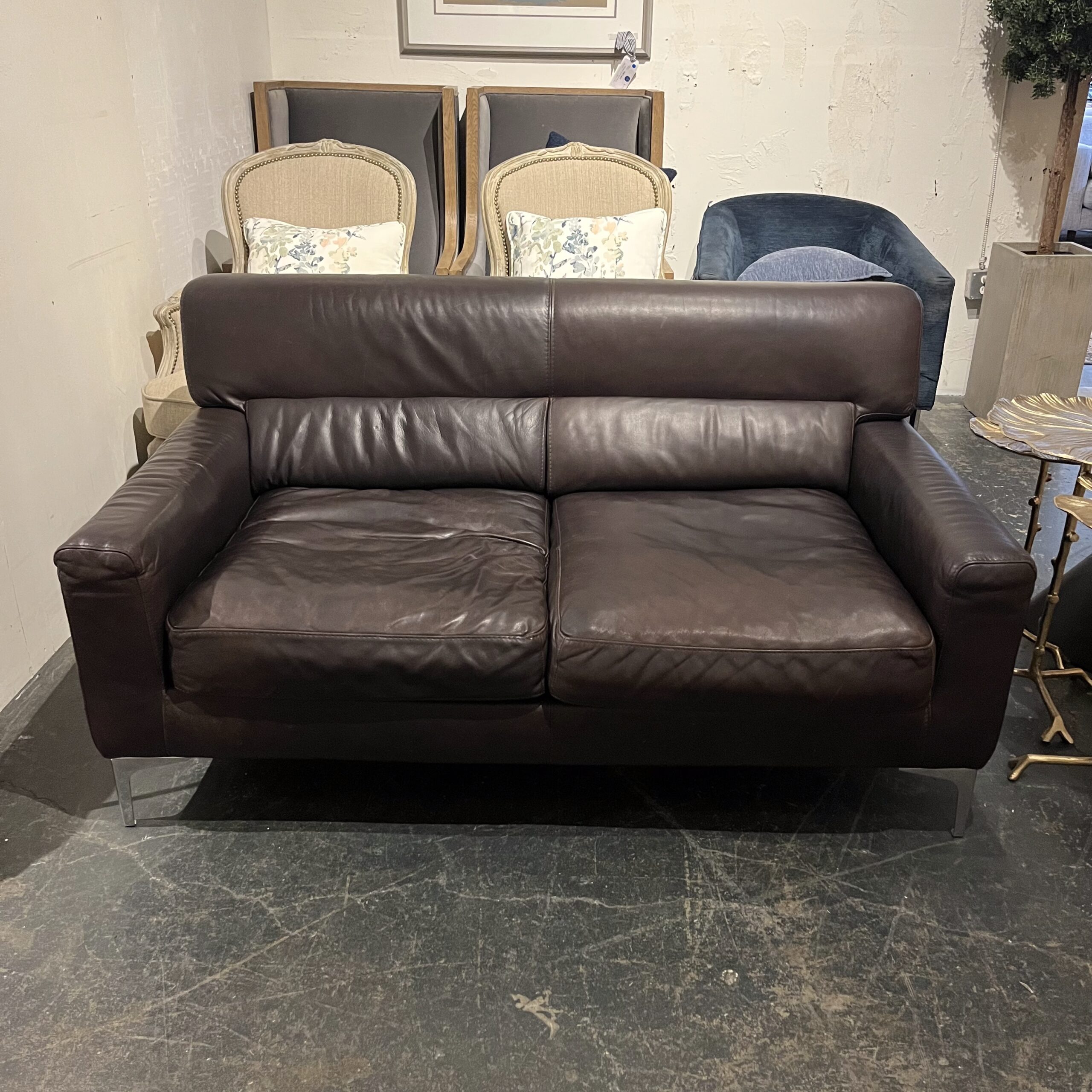 Calia Italia Leather Loveseat - Coast Consignment