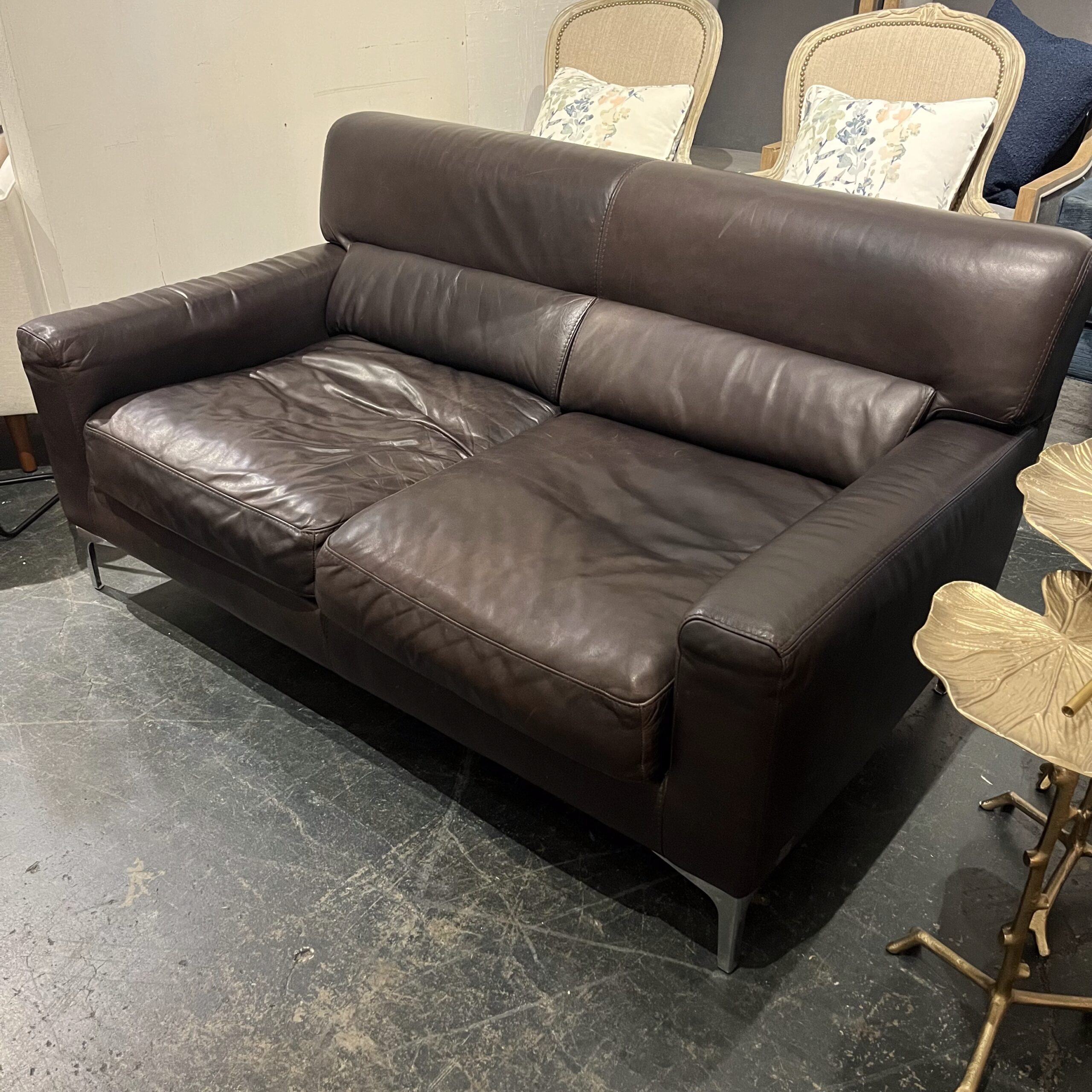 Calia Italia Leather Loveseat - Coast Consignment