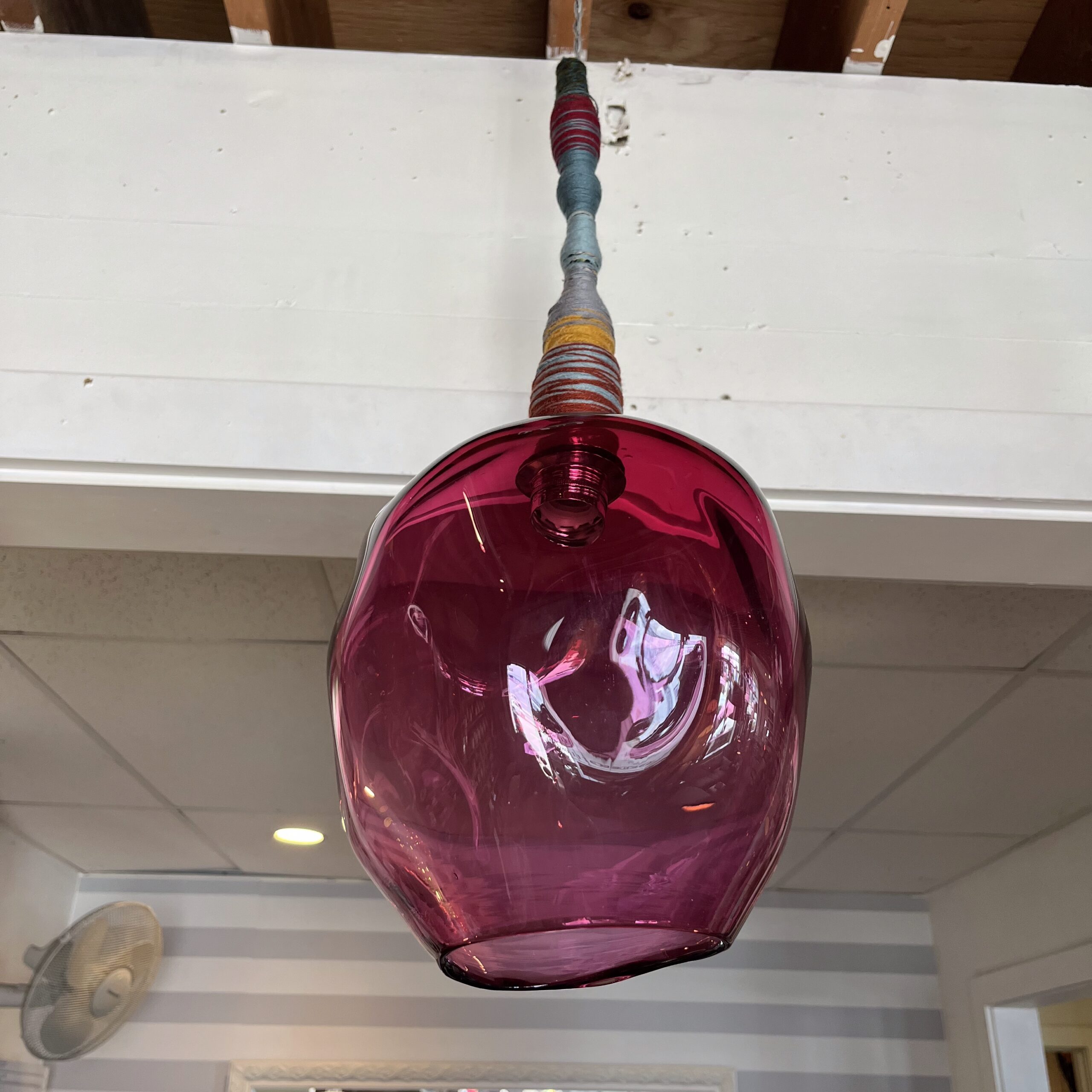 Utopia &amp; Utility Cranberry Glass Pendant Light - Coast Consignment