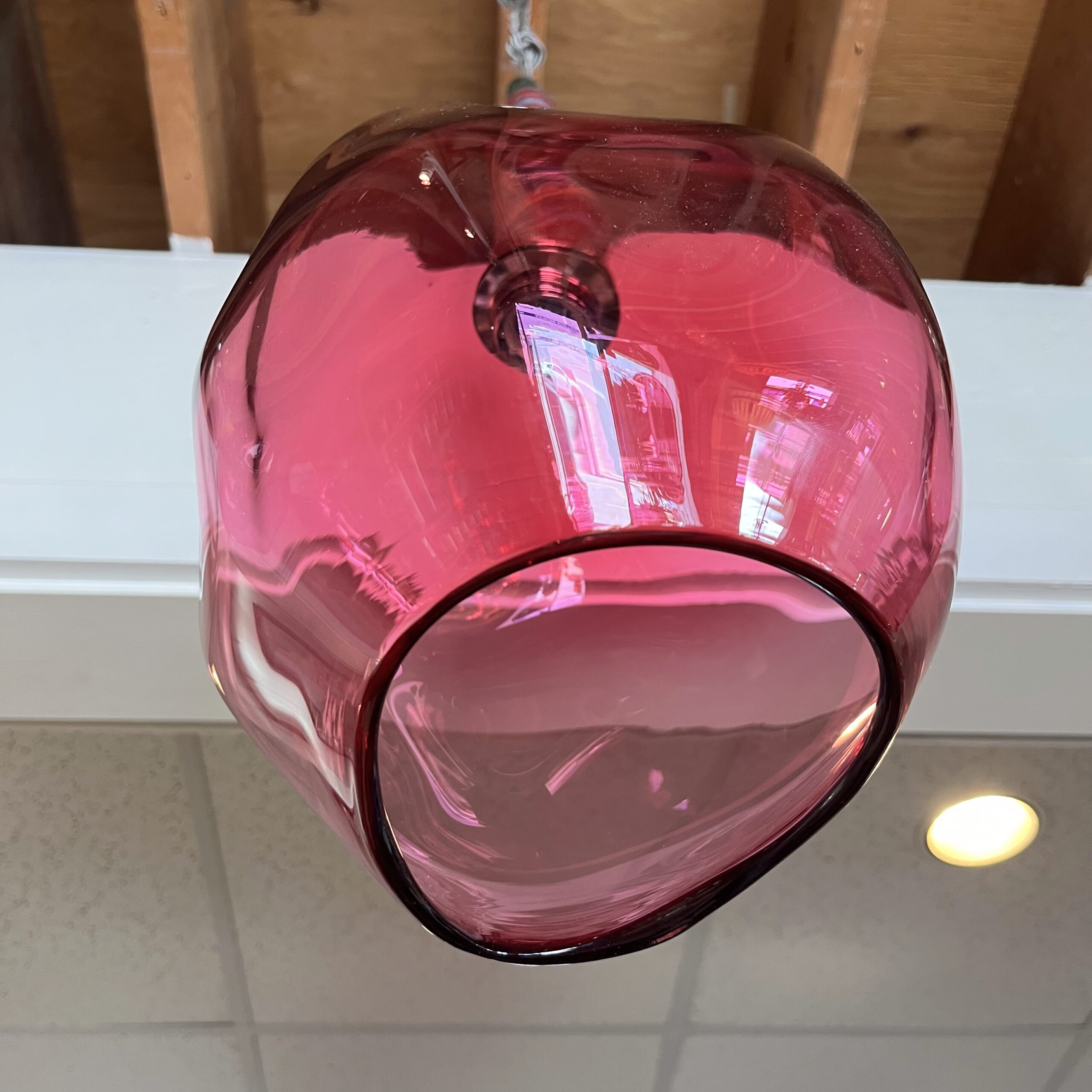 Utopia &amp; Utility Cranberry Glass Pendant Light - Coast Consignment