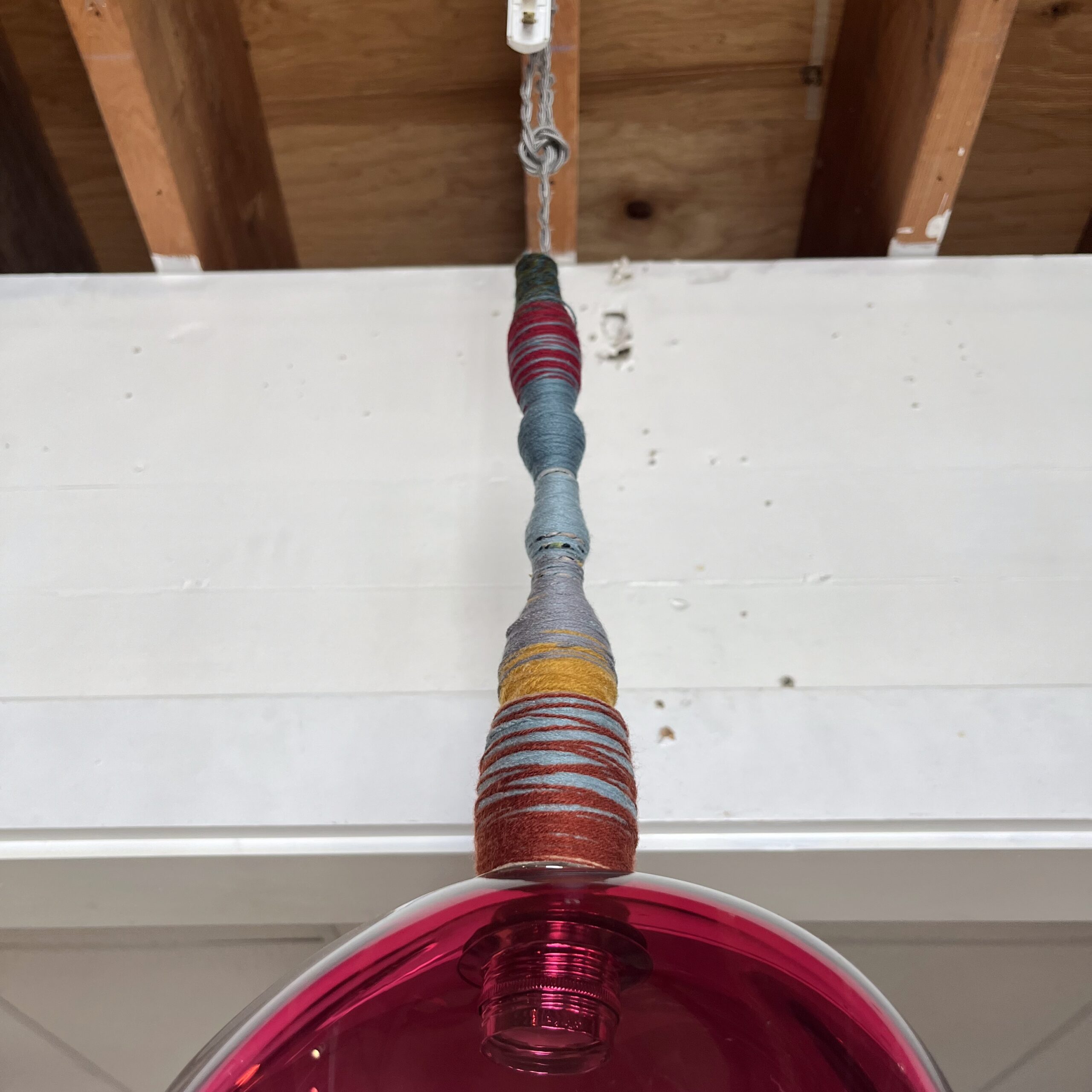 Utopia &amp; Utility Cranberry Glass Pendant Light - Coast Consignment