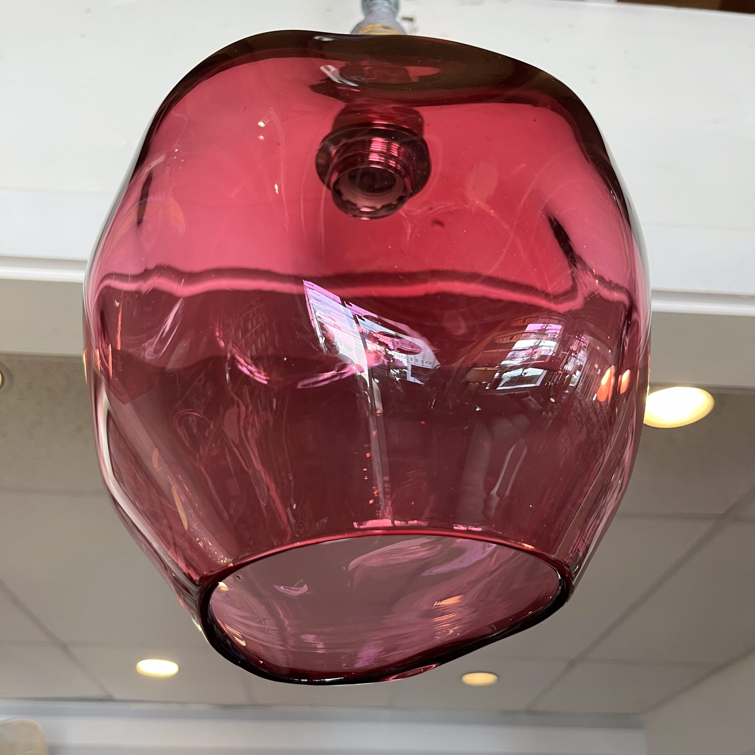 Utopia &amp; Utility Cranberry Glass Pendant Light - Coast Consignment