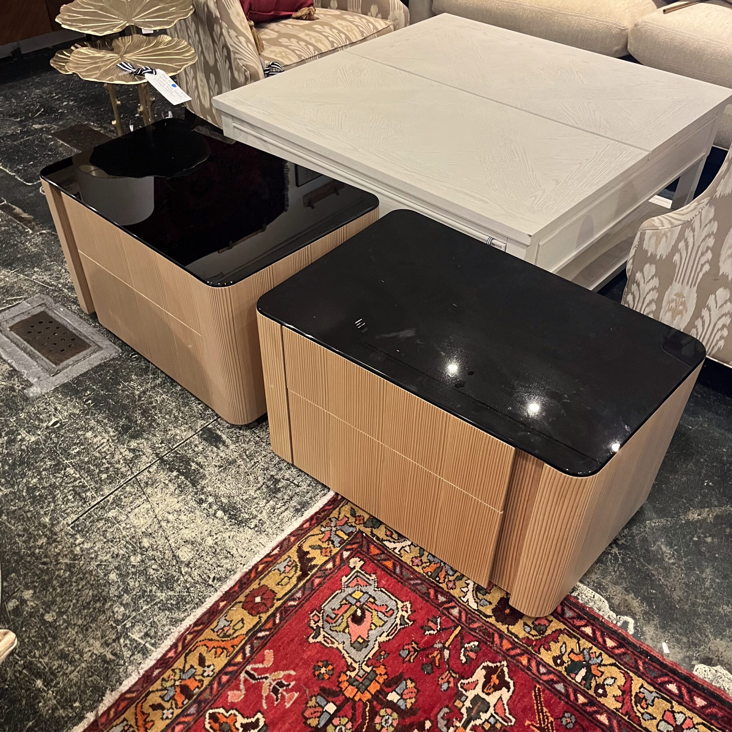 Pair of Minotti 'Lou' Nightstands - Coast Consignment