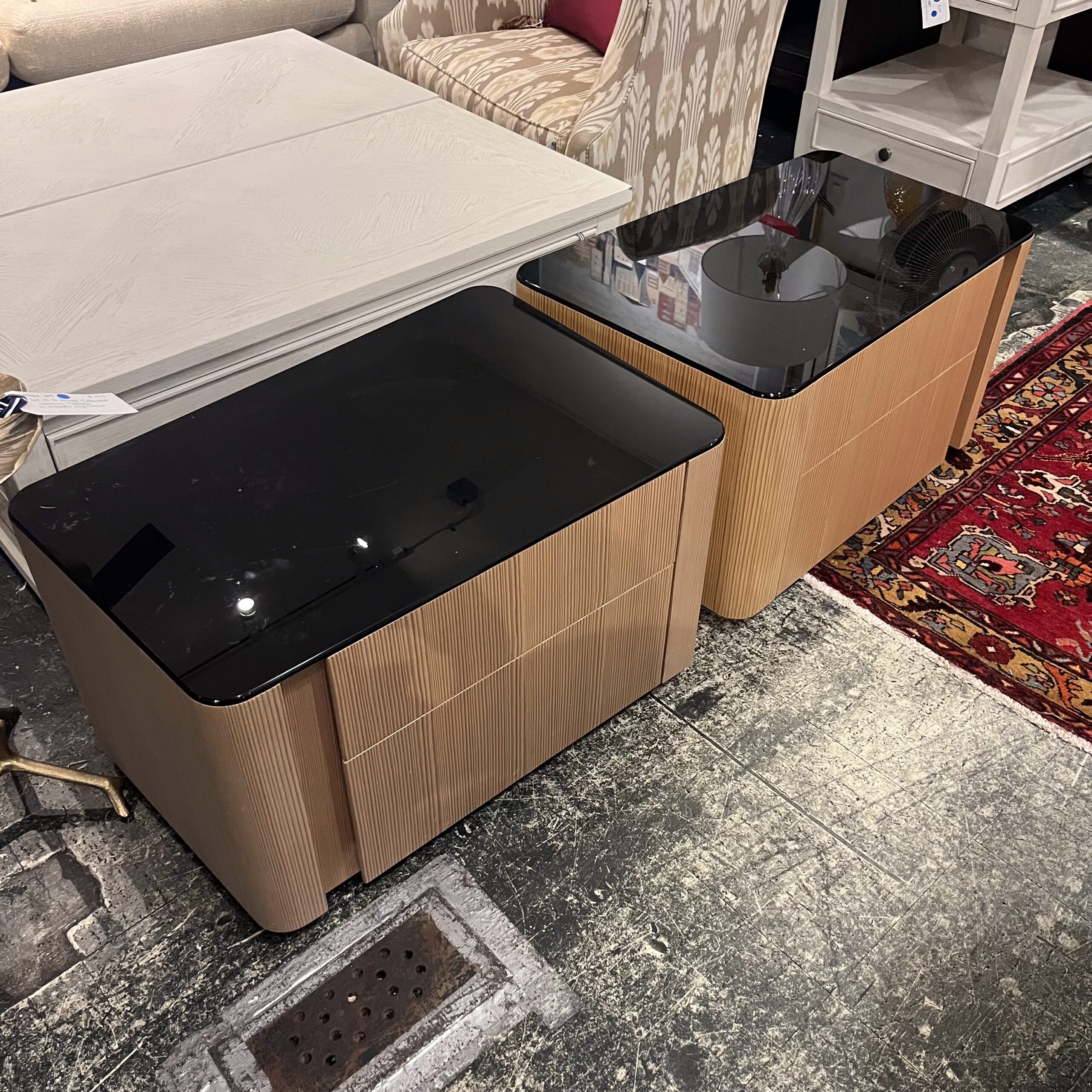 Pair of Minotti 'Lou' Nightstands - Coast Consignment