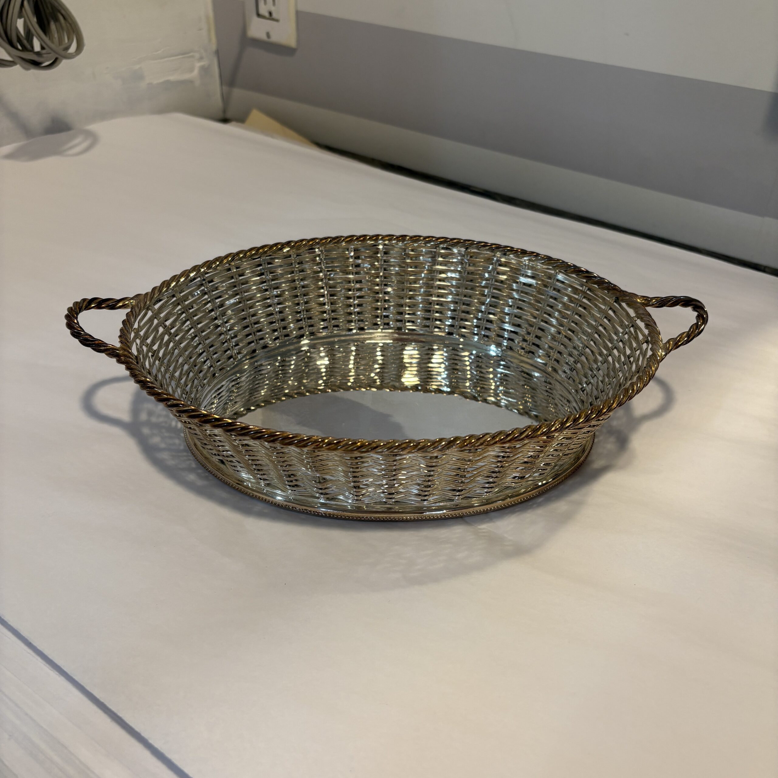 Walker &amp; Hall Silverplate Woven Bread Basket - Coast Consignment