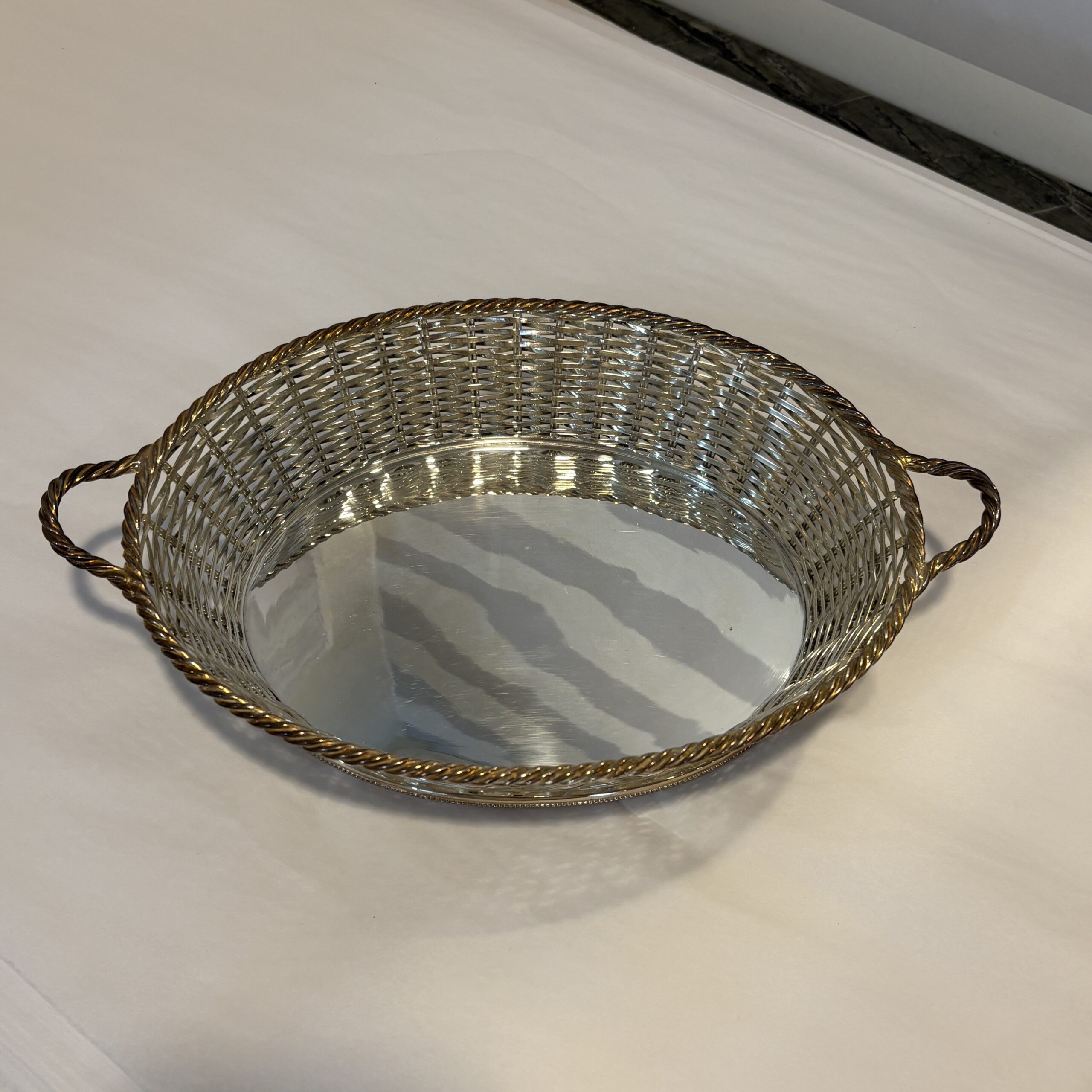 Walker &amp; Hall Silverplate Woven Bread Basket - Coast Consignment