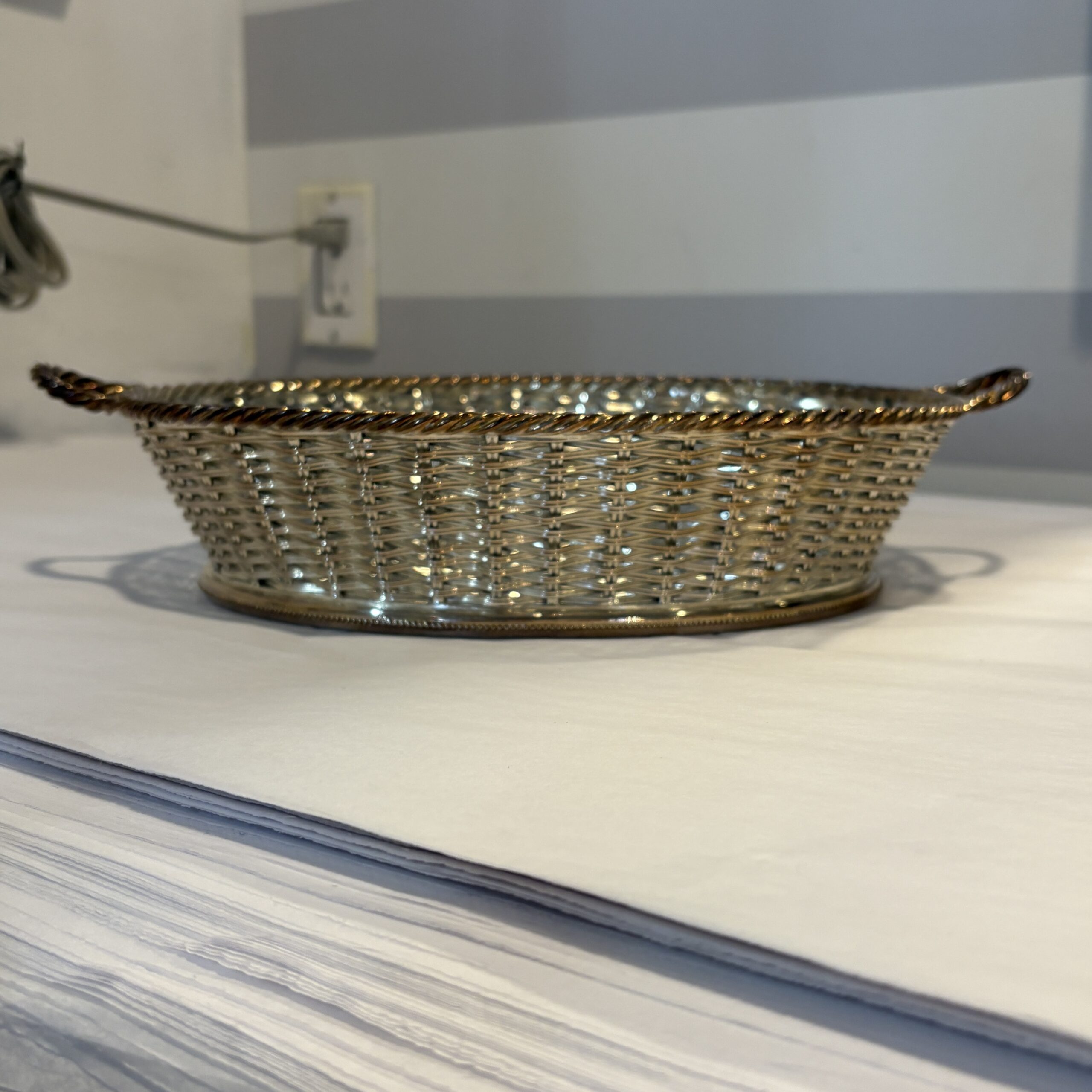 Walker &amp; Hall Silverplate Woven Bread Basket - Coast Consignment