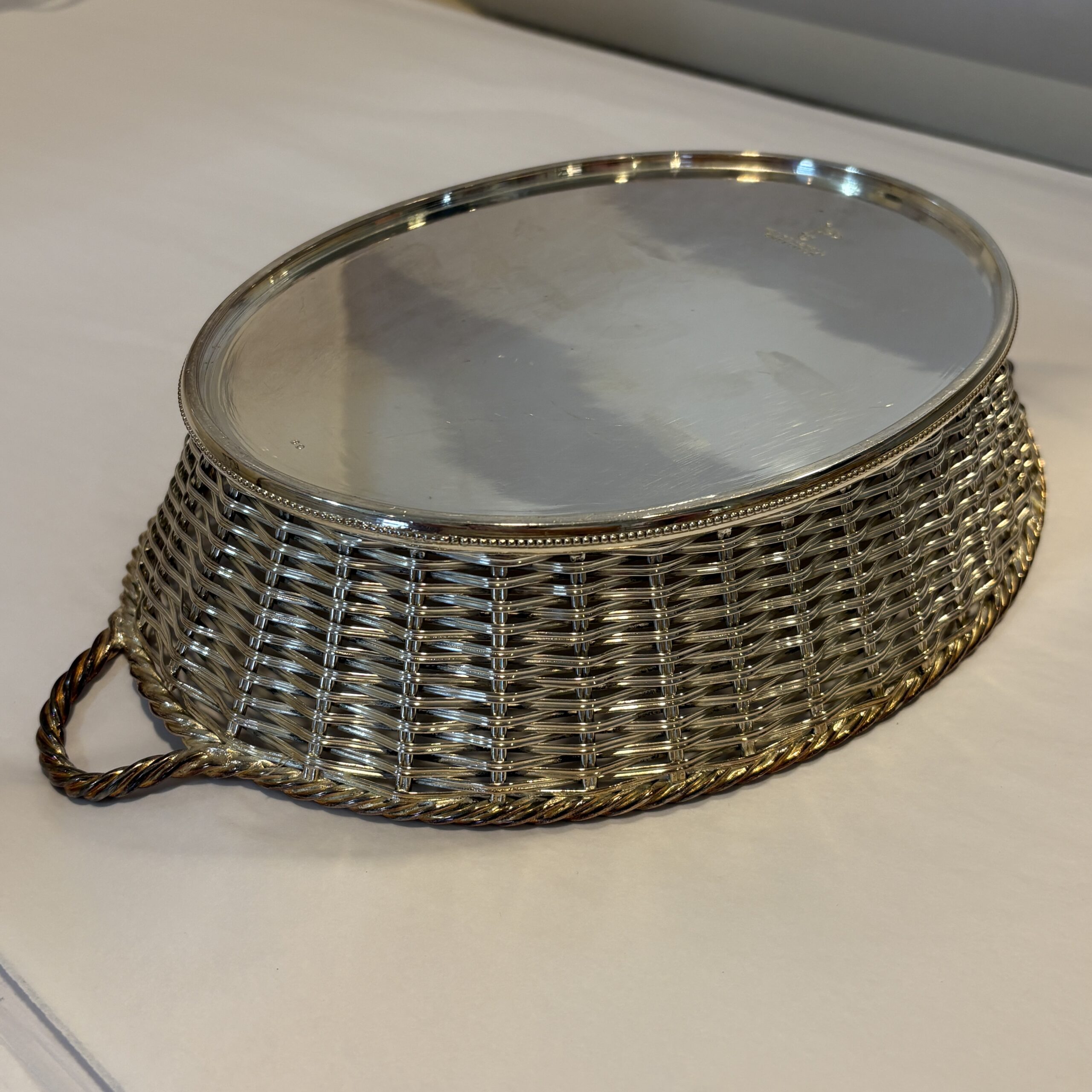 Walker &amp; Hall Silverplate Woven Bread Basket - Coast Consignment
