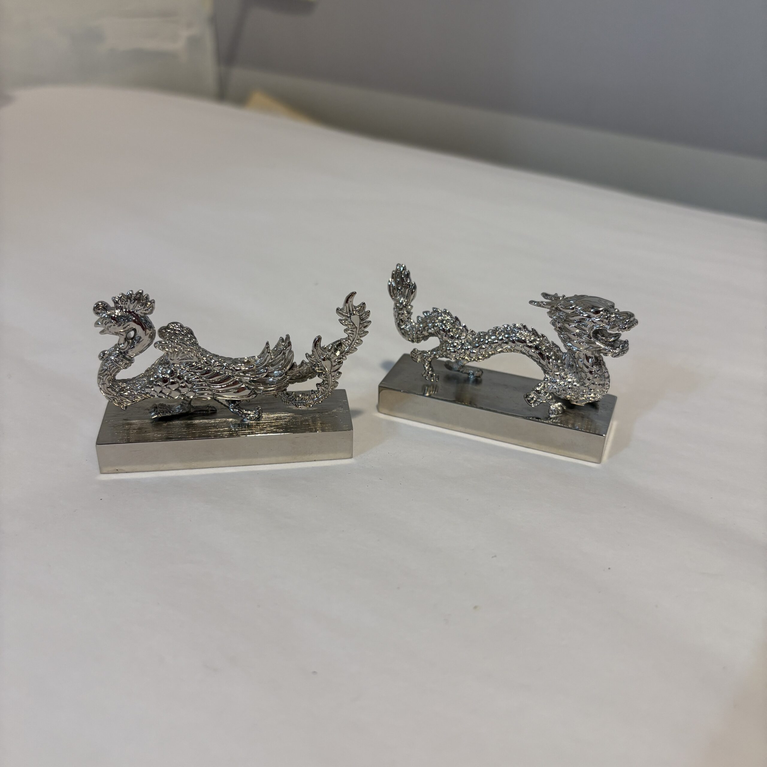 Pair of Shanghai Tang Dragon &amp; Phoenix Chopstick Stands - Coast Consignment