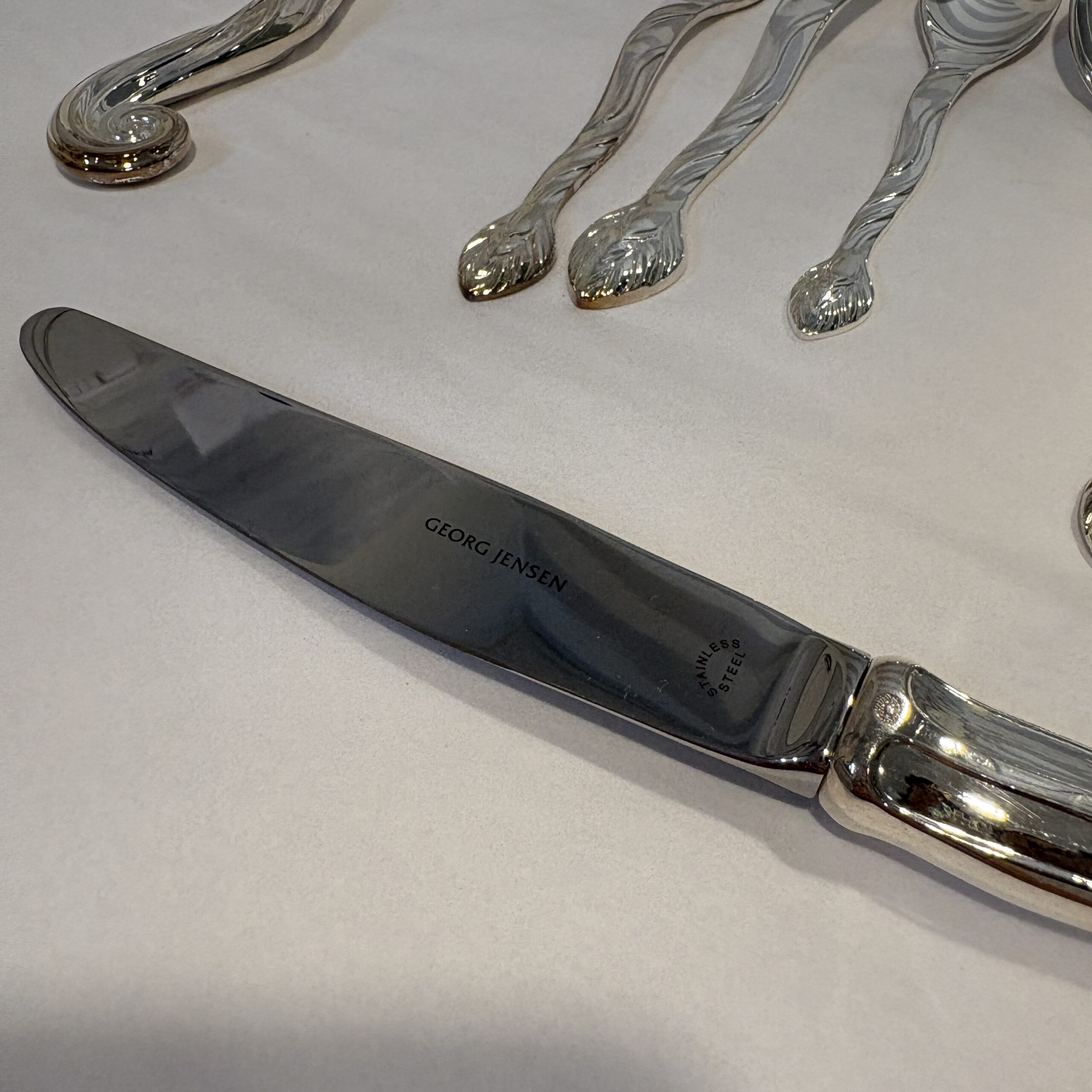Georg Jensen for Arje Griegst Sterling 'Spira' Flatware Set for 8+ - Coast Consignment