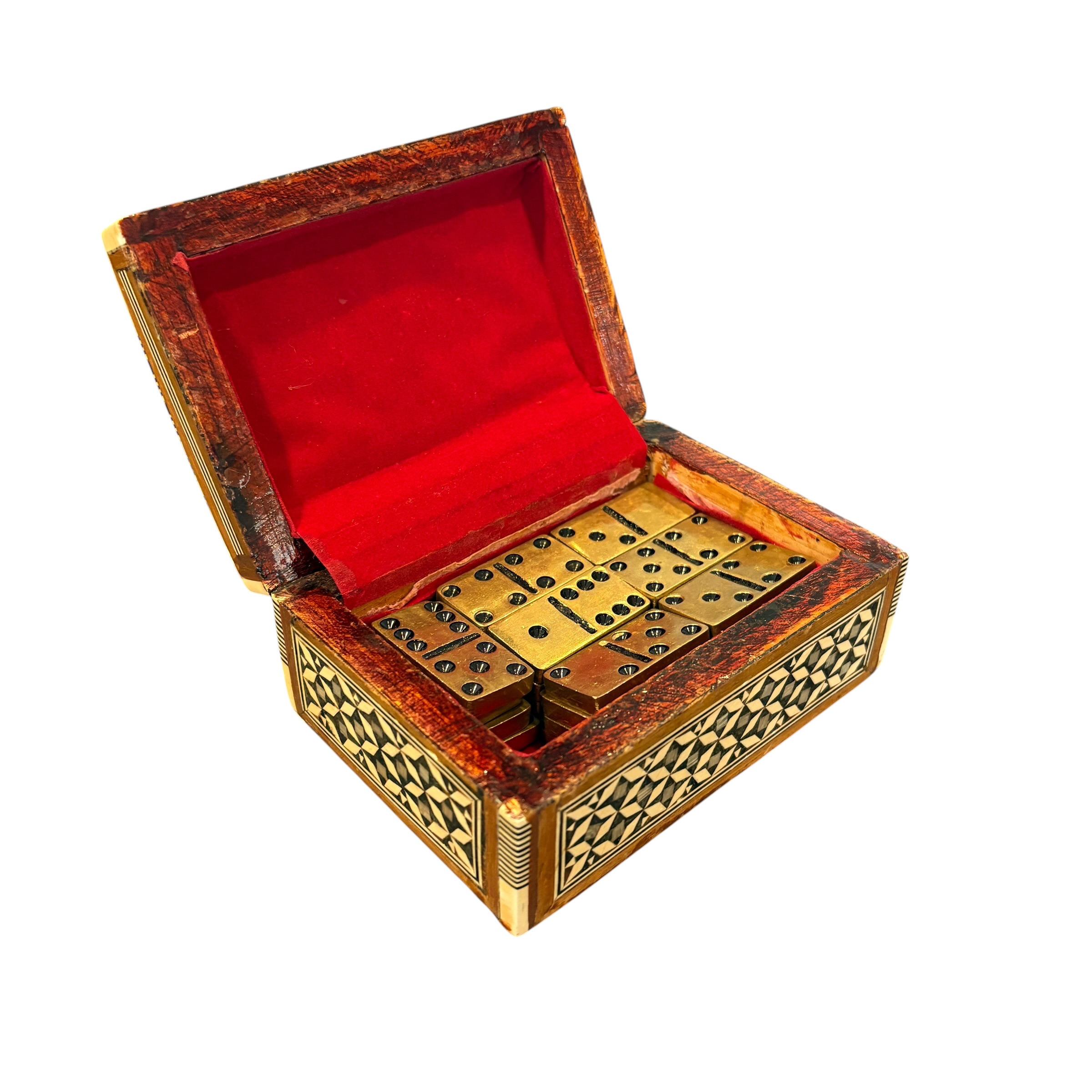 Vintage Brass Domino Set - Coast Consignment - image 1