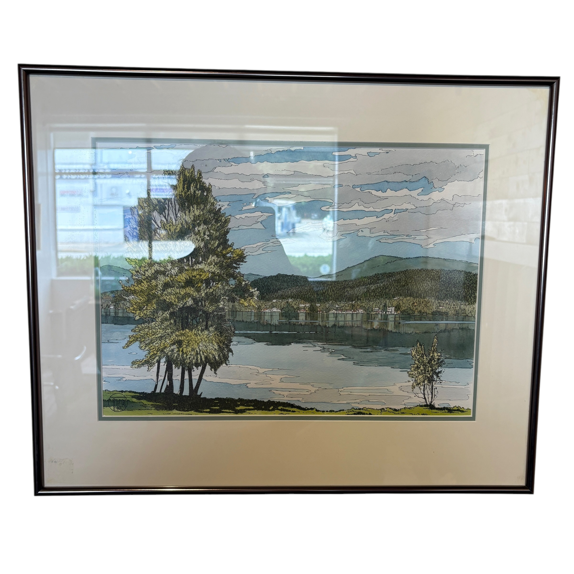 Original Ink &amp; Water-colour Landscape - Coast Consignment - image 1
