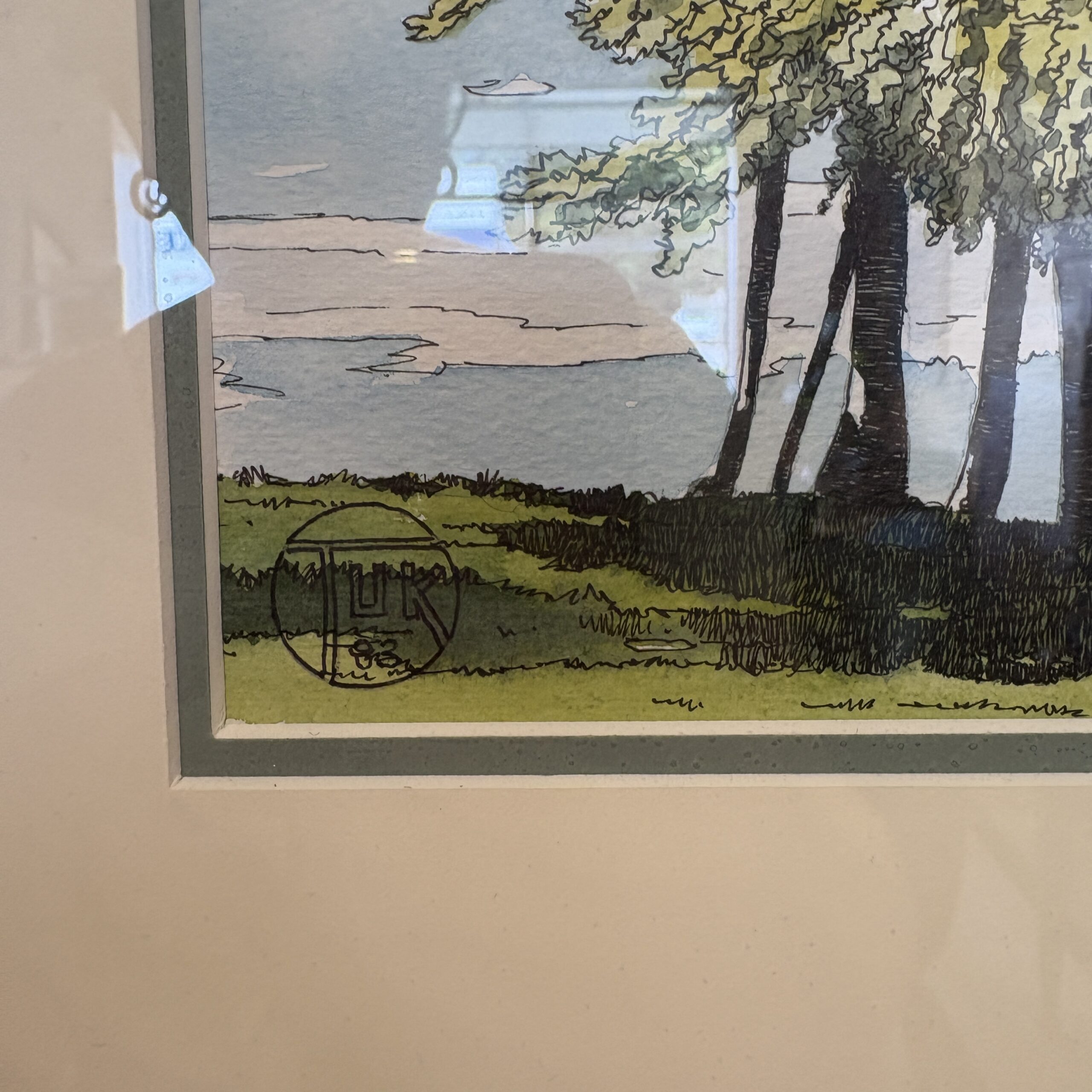 Original Ink &amp; Water-colour Landscape - Coast Consignment