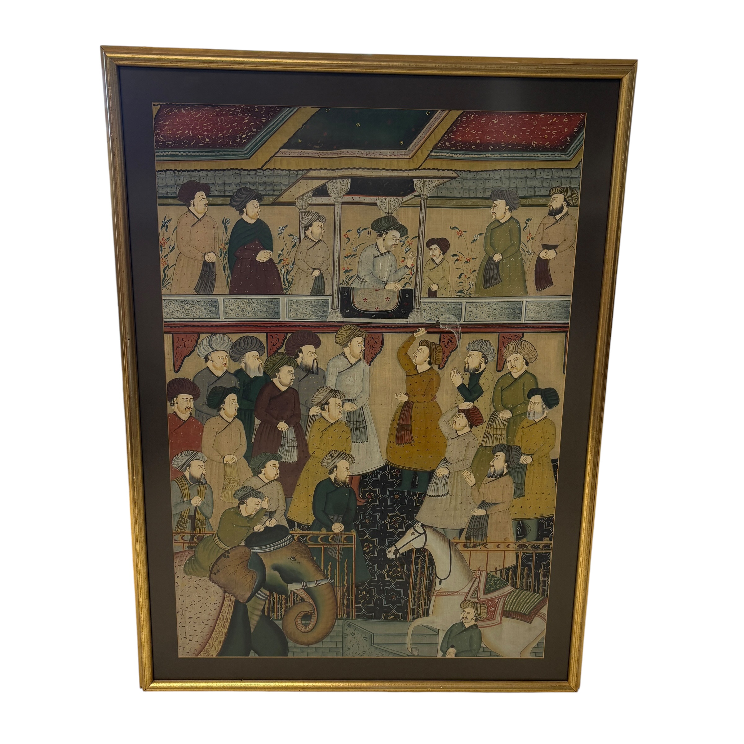 Large Gold Framed Print of Persian Court Scene - Coast Consignment