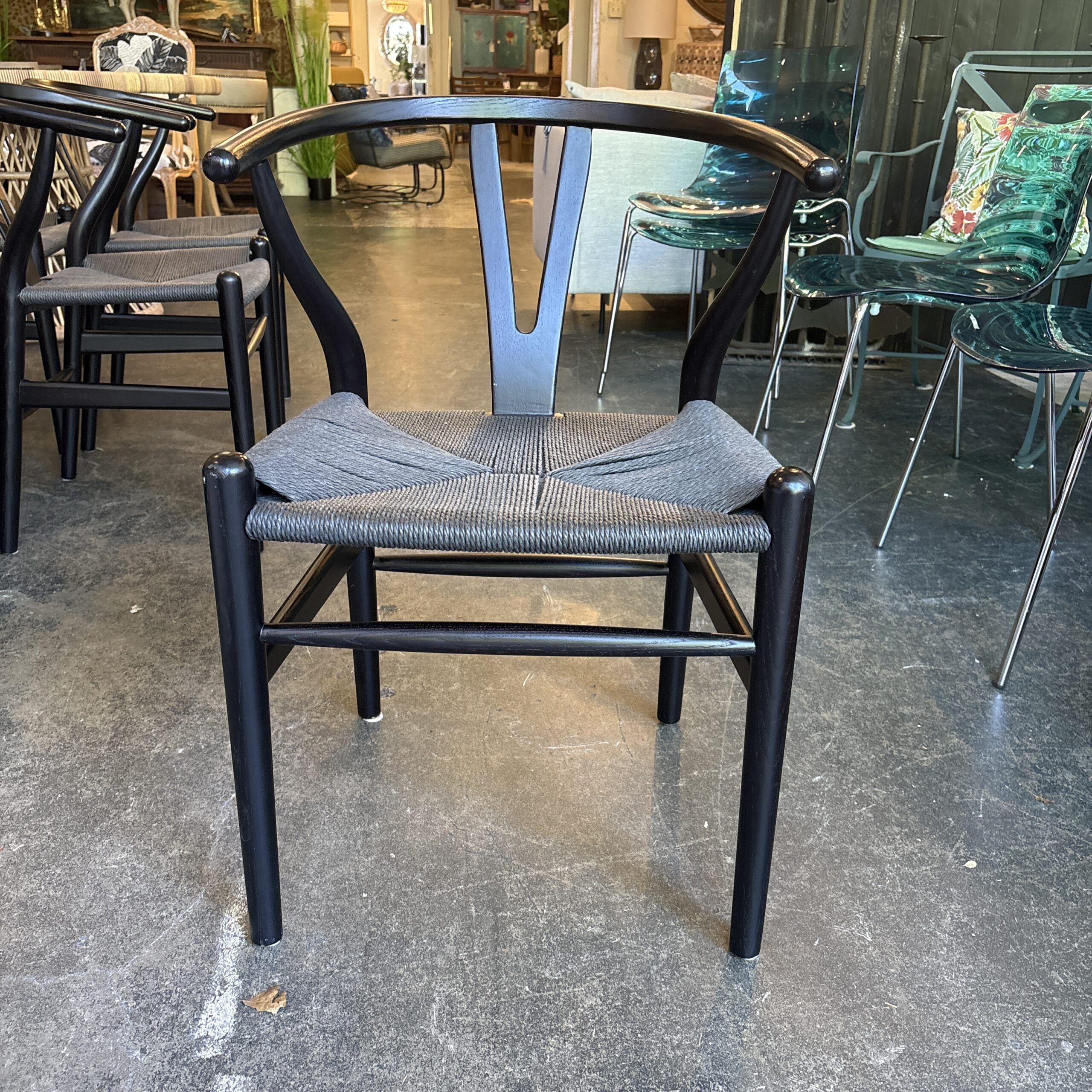 Set of 6 Rove Concepts Black Wishbone Chairs - Coast Consignment