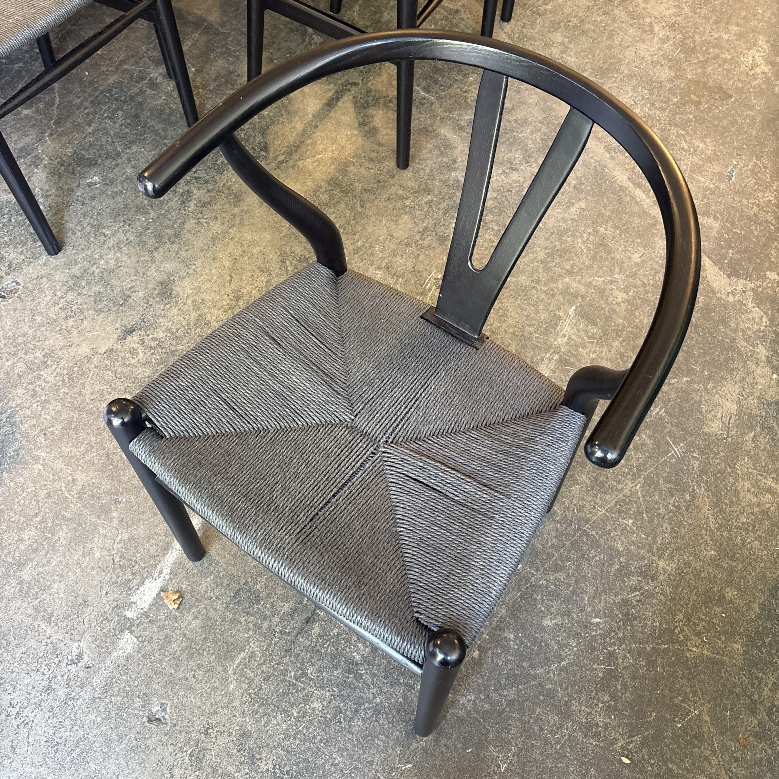 Set of 6 Rove Concepts Black Wishbone Chairs - Coast Consignment