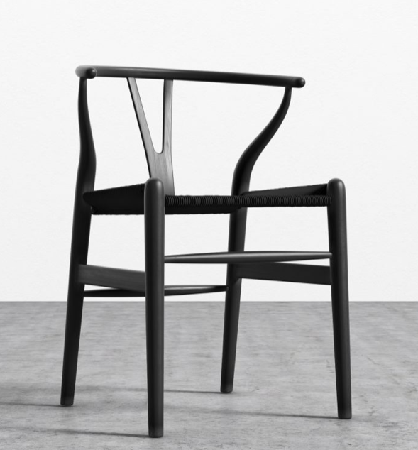 Set of 6 Rove Concepts Black Wishbone Chairs - Coast Consignment