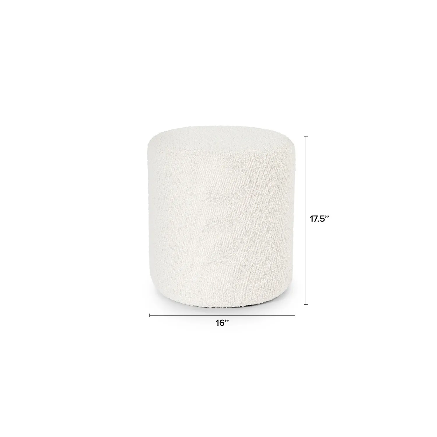 Ivory Bouclé Ottoman - Coast Consignment
