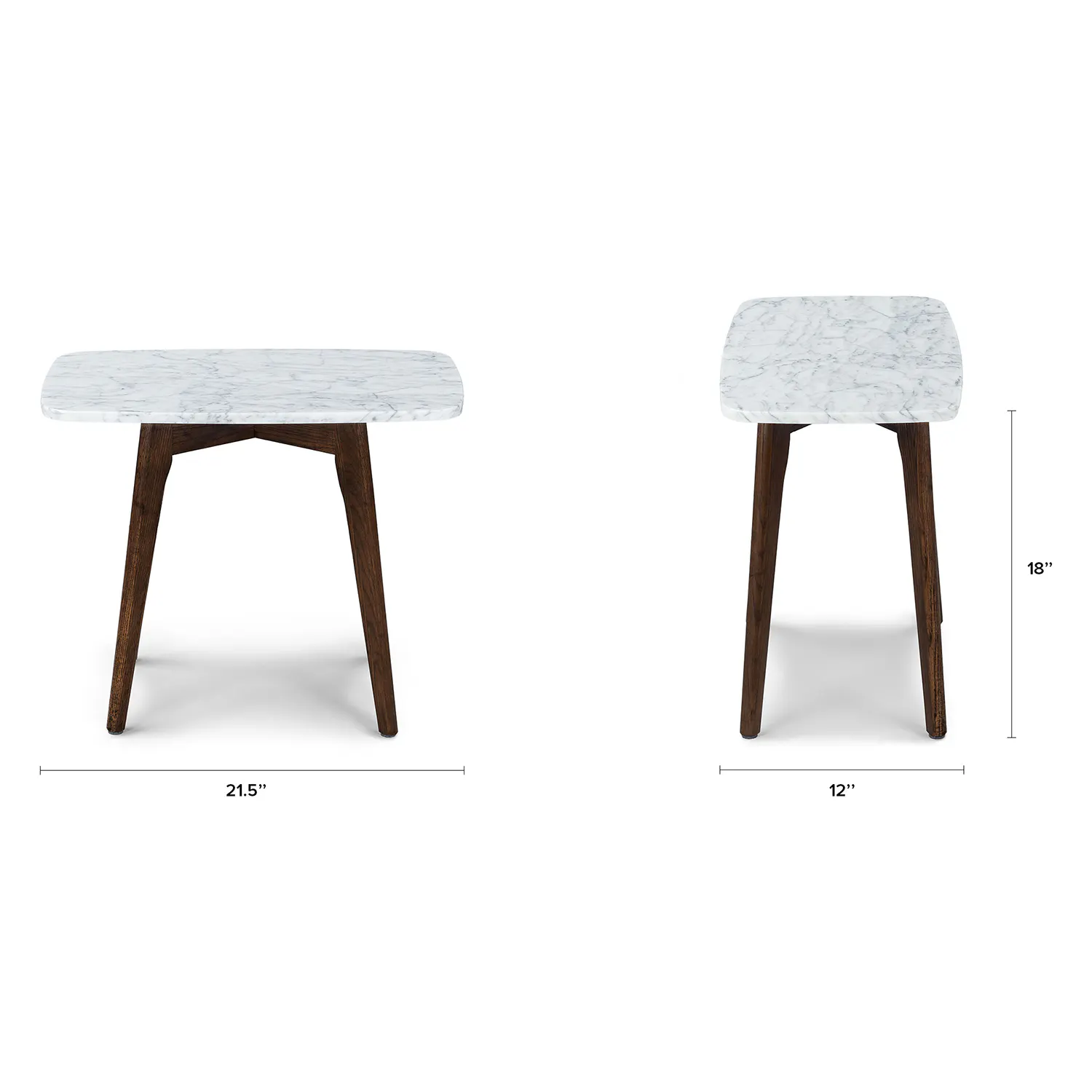Walnut &amp; Marble Side Table - Coast Consignment