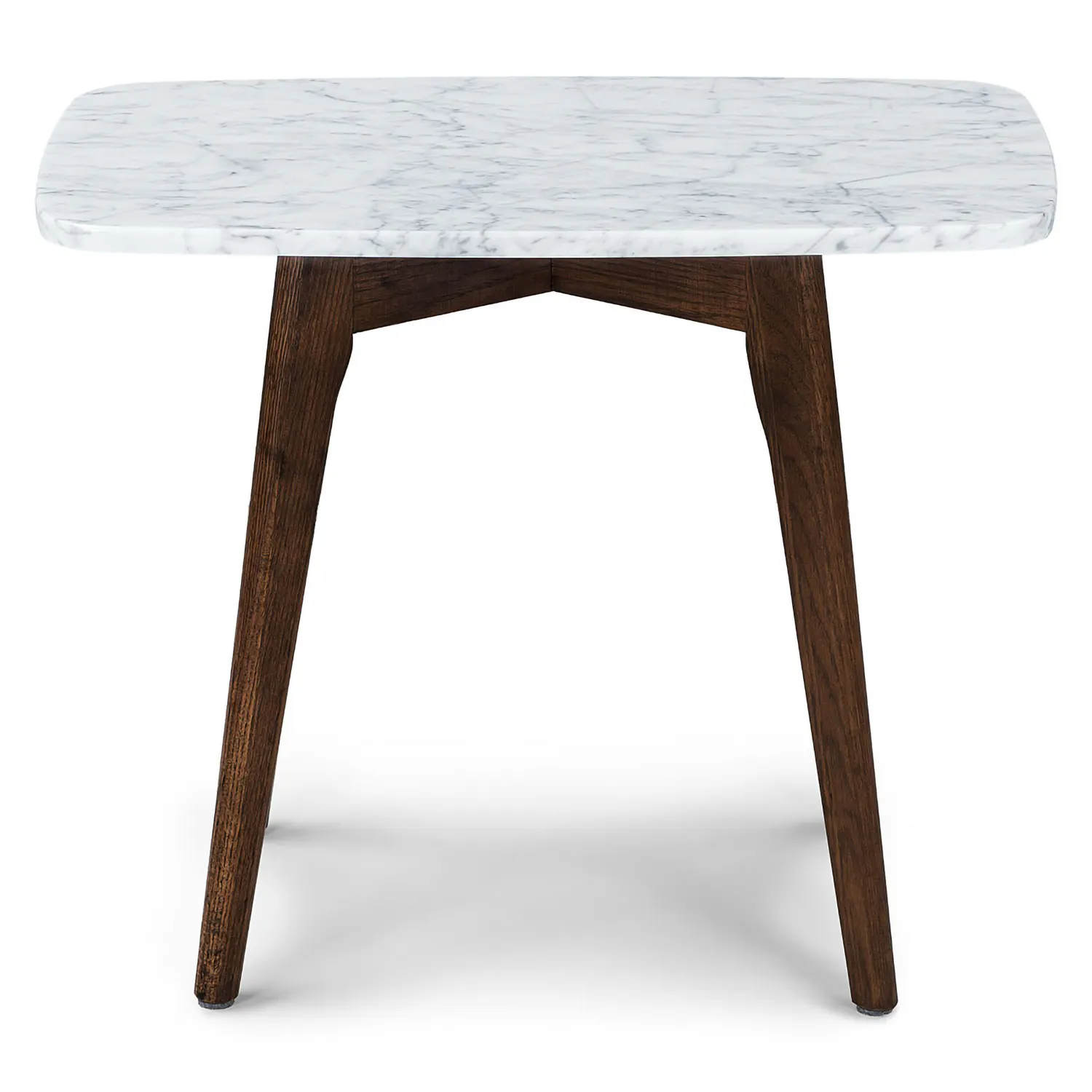 Walnut &amp; Marble Side Table - Coast Consignment