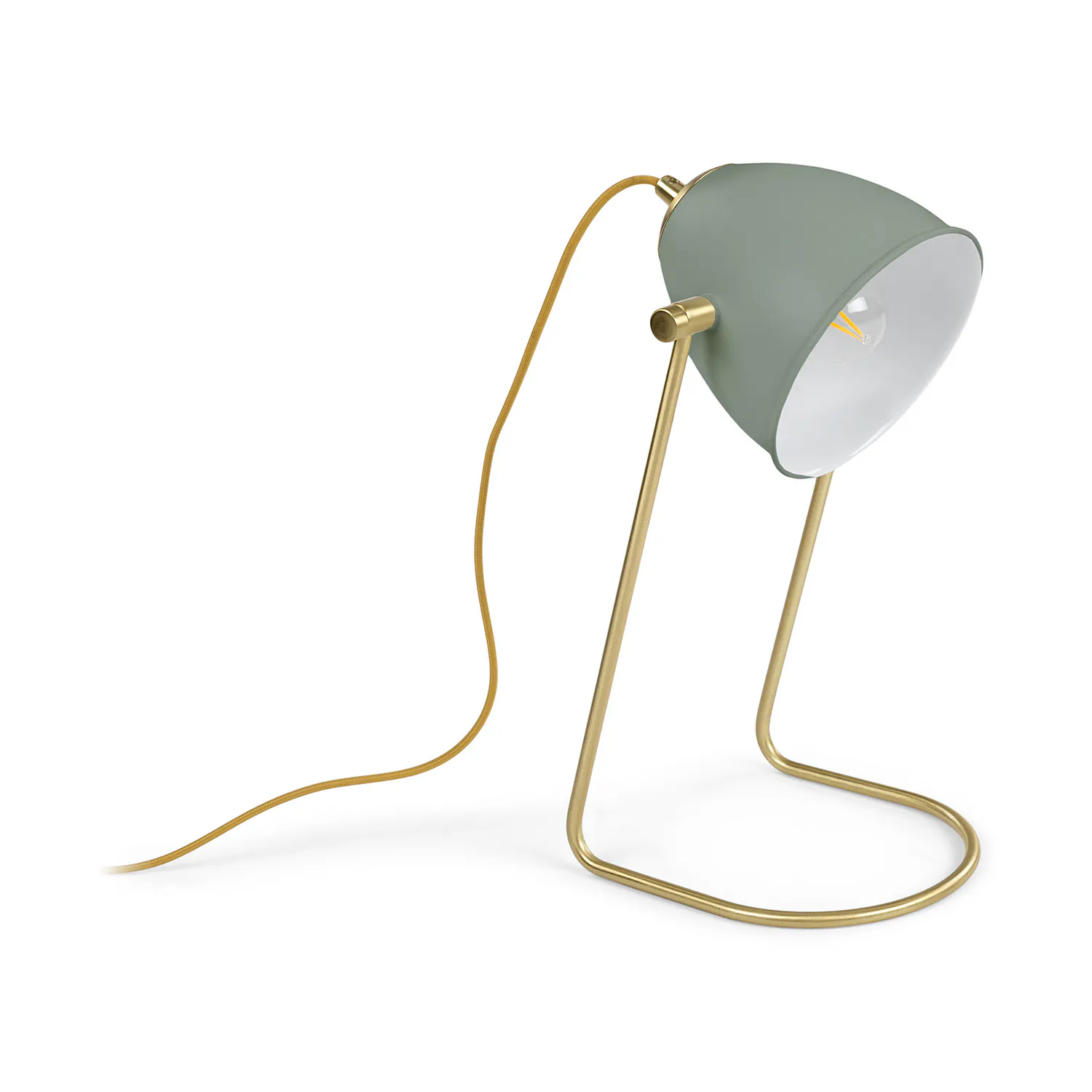 Green &amp; Brass Table Lamp - Coast Consignment - image 1