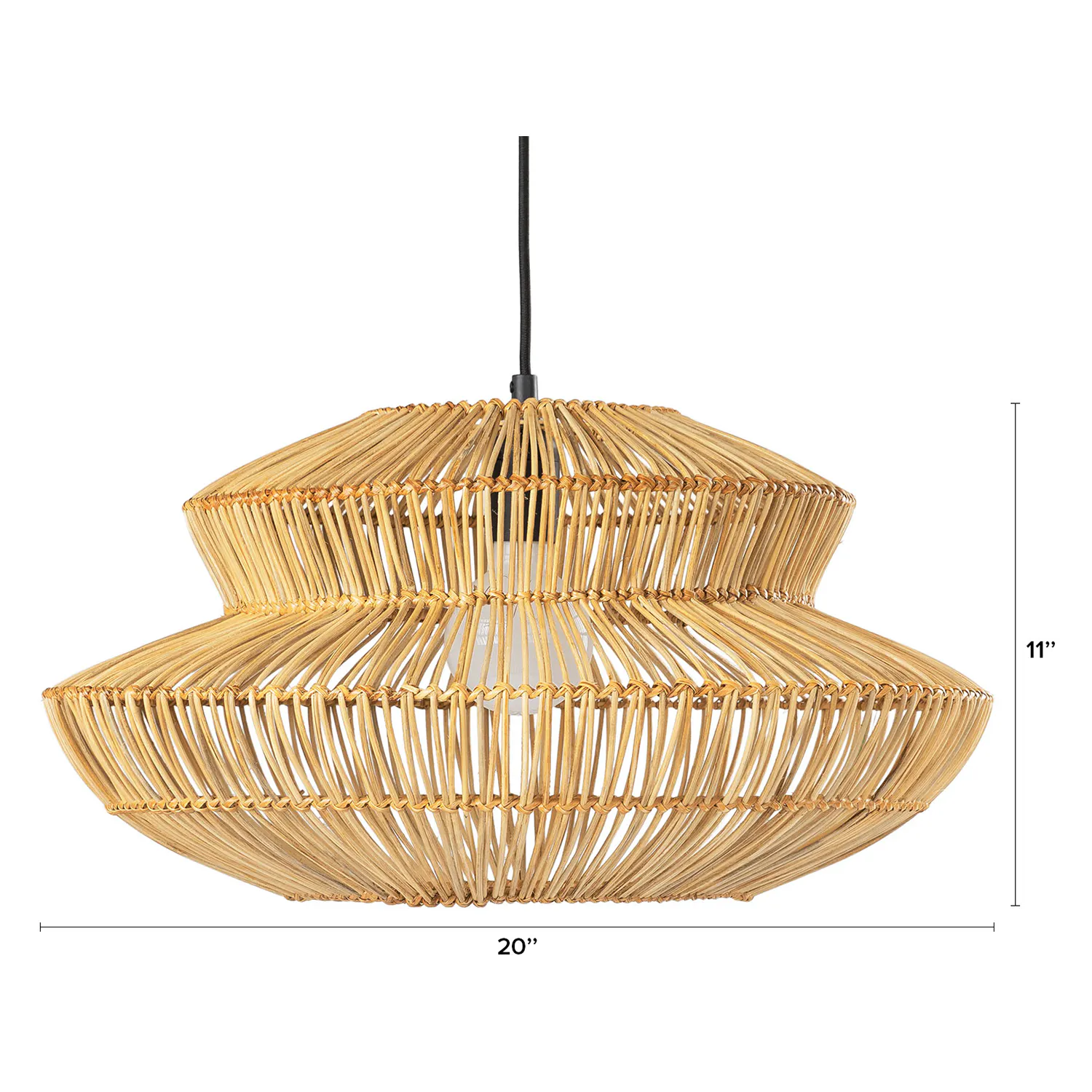 Small Wicker Pendant Lamp - Coast Consignment