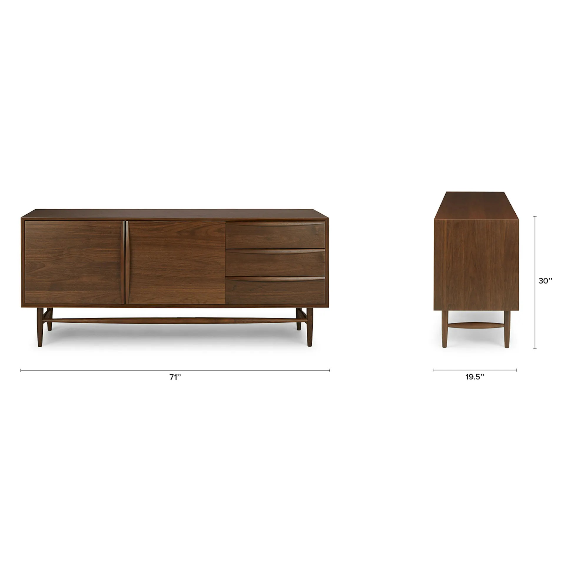Walnut 71" Sideboard - Coast Consignment