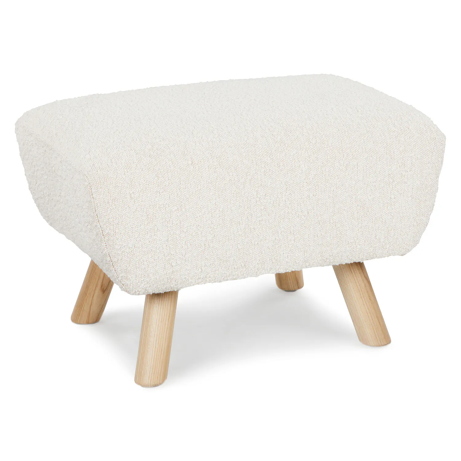 Ivory Boucle Ottoman - Coast Consignment