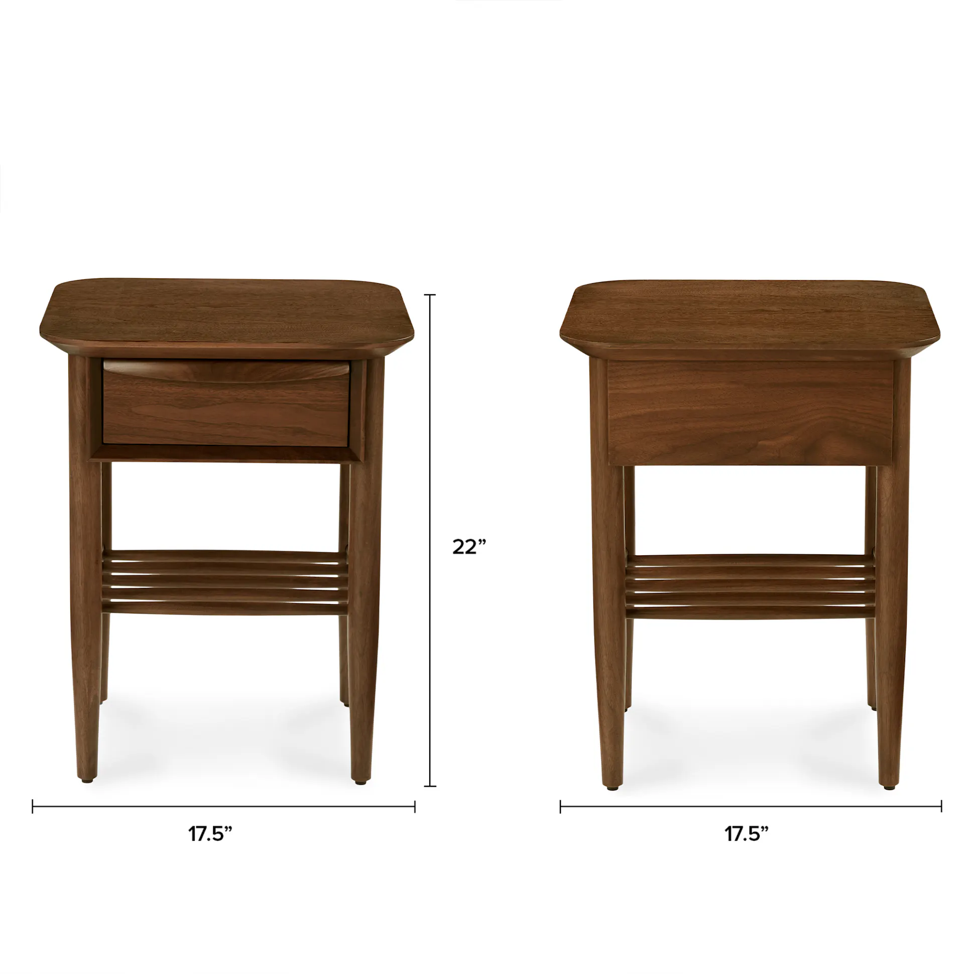 Walnut Storage Side Table - Coast Consignment