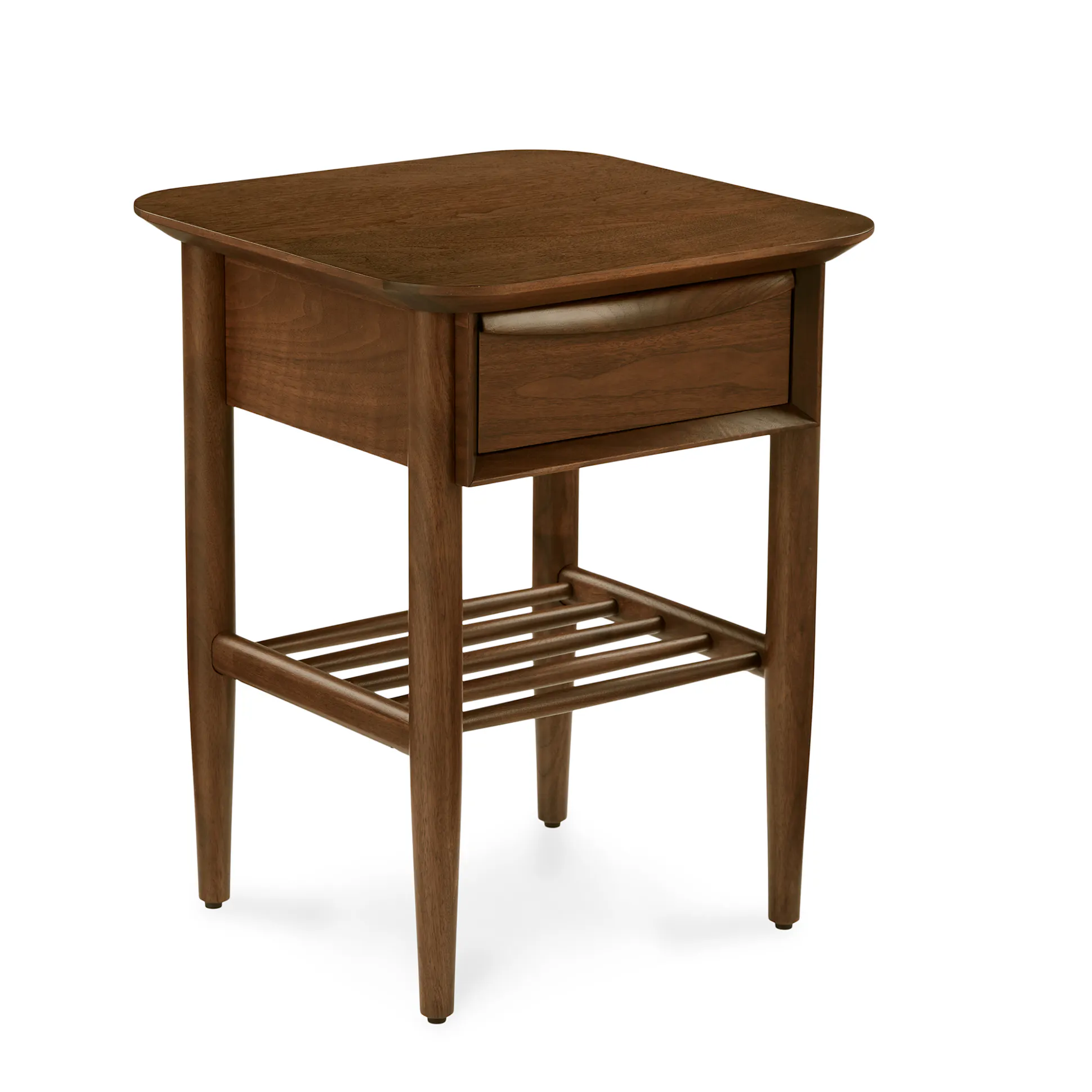 Walnut Storage Side Table - Coast Consignment