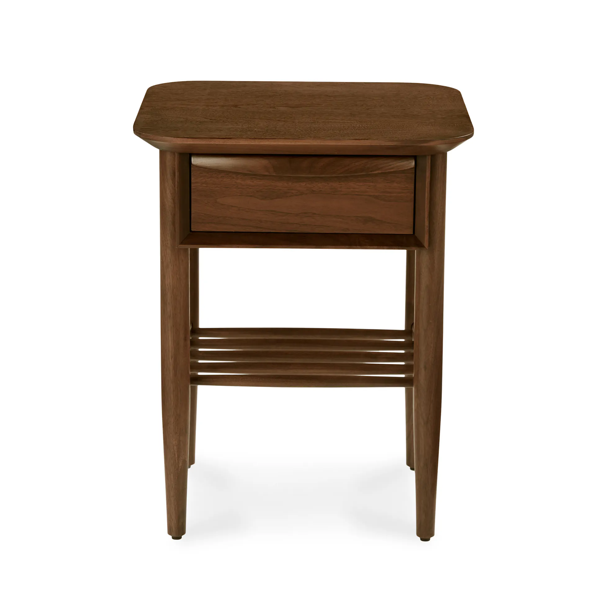 Walnut Storage Side Table - Coast Consignment