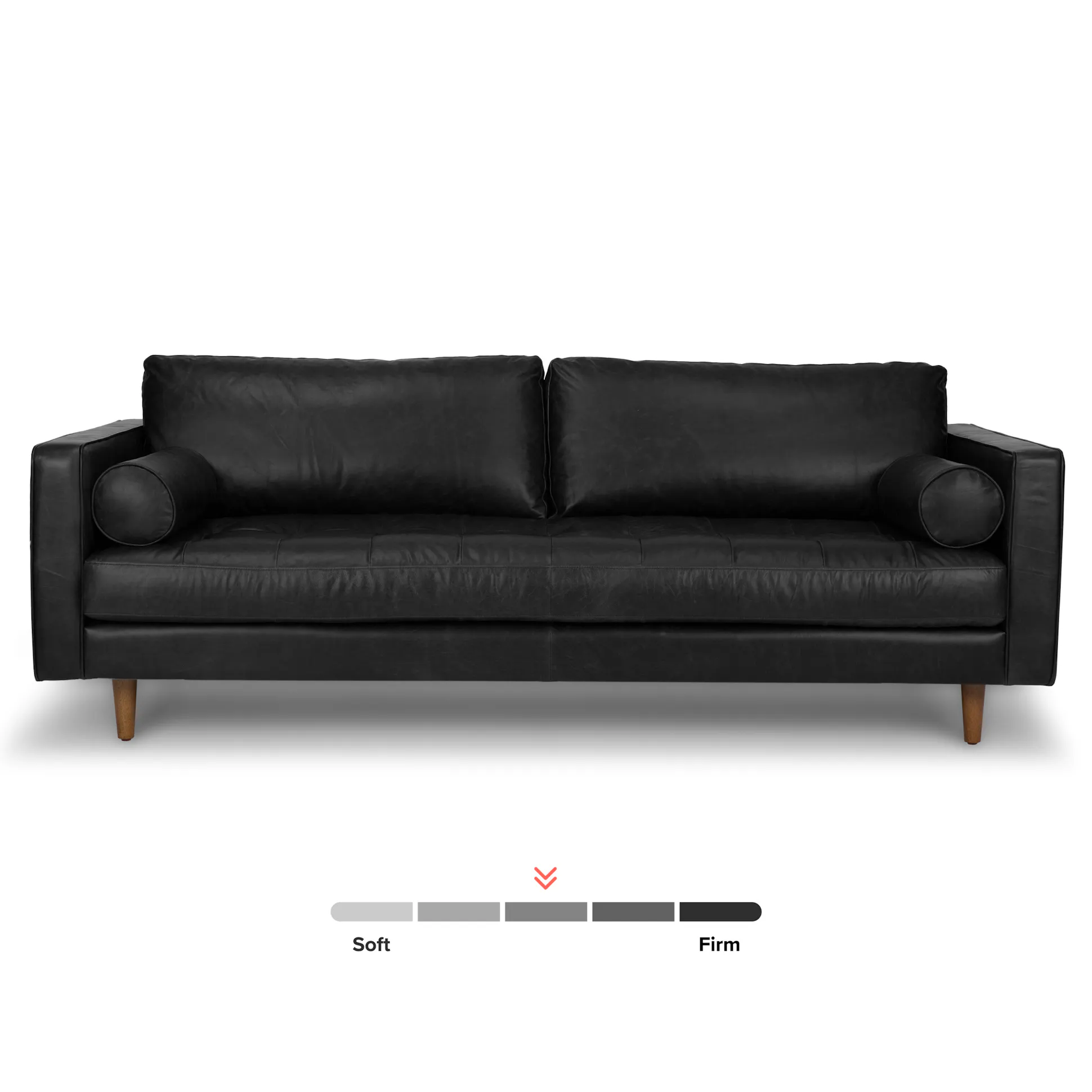 Oxford Black 88" Tufted Leather Sofa - Coast Consignment