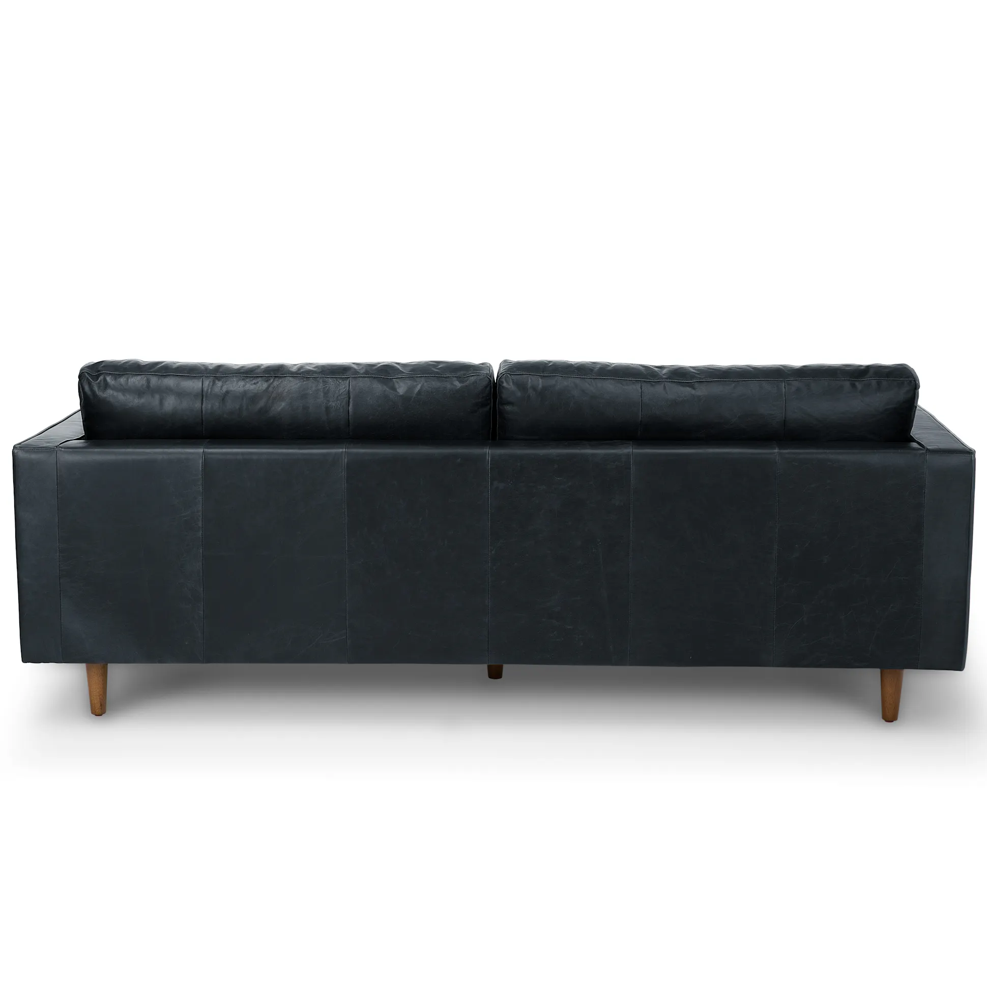 Oxford Black 88" Tufted Leather Sofa - Coast Consignment