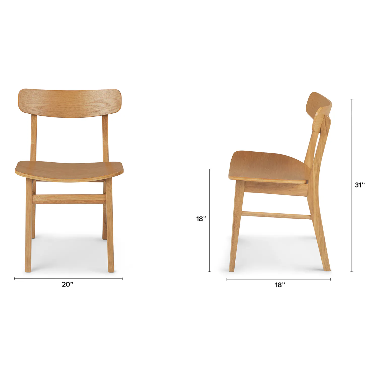 Pair of Oak Dining Chairs - Coast Consignment