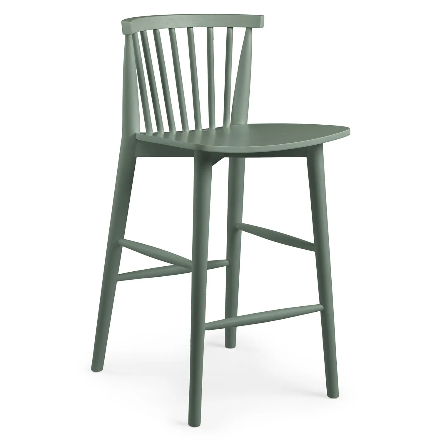 Pair of Norfolk Green Counter Stools