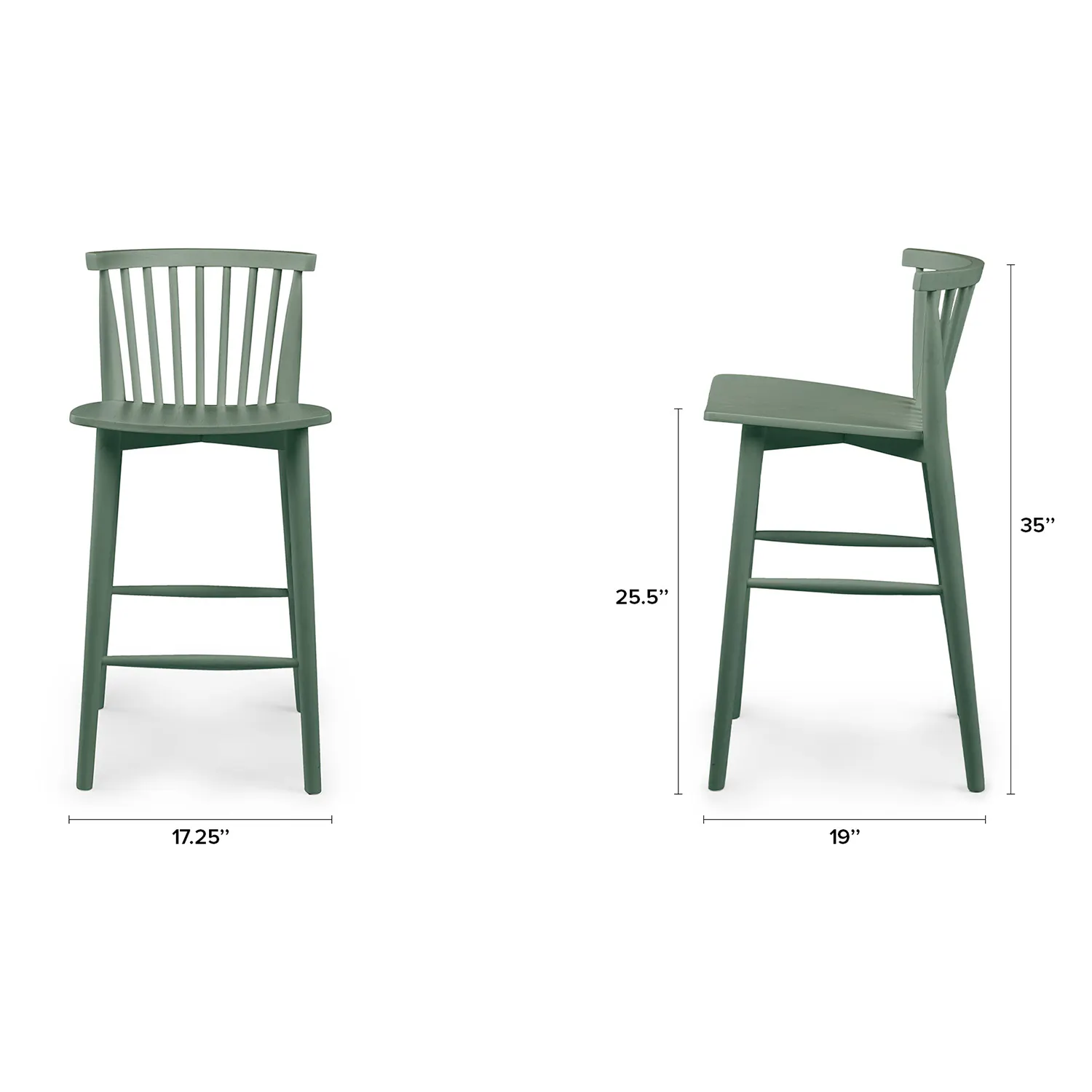 Pair of Norfolk Green Counter Stools