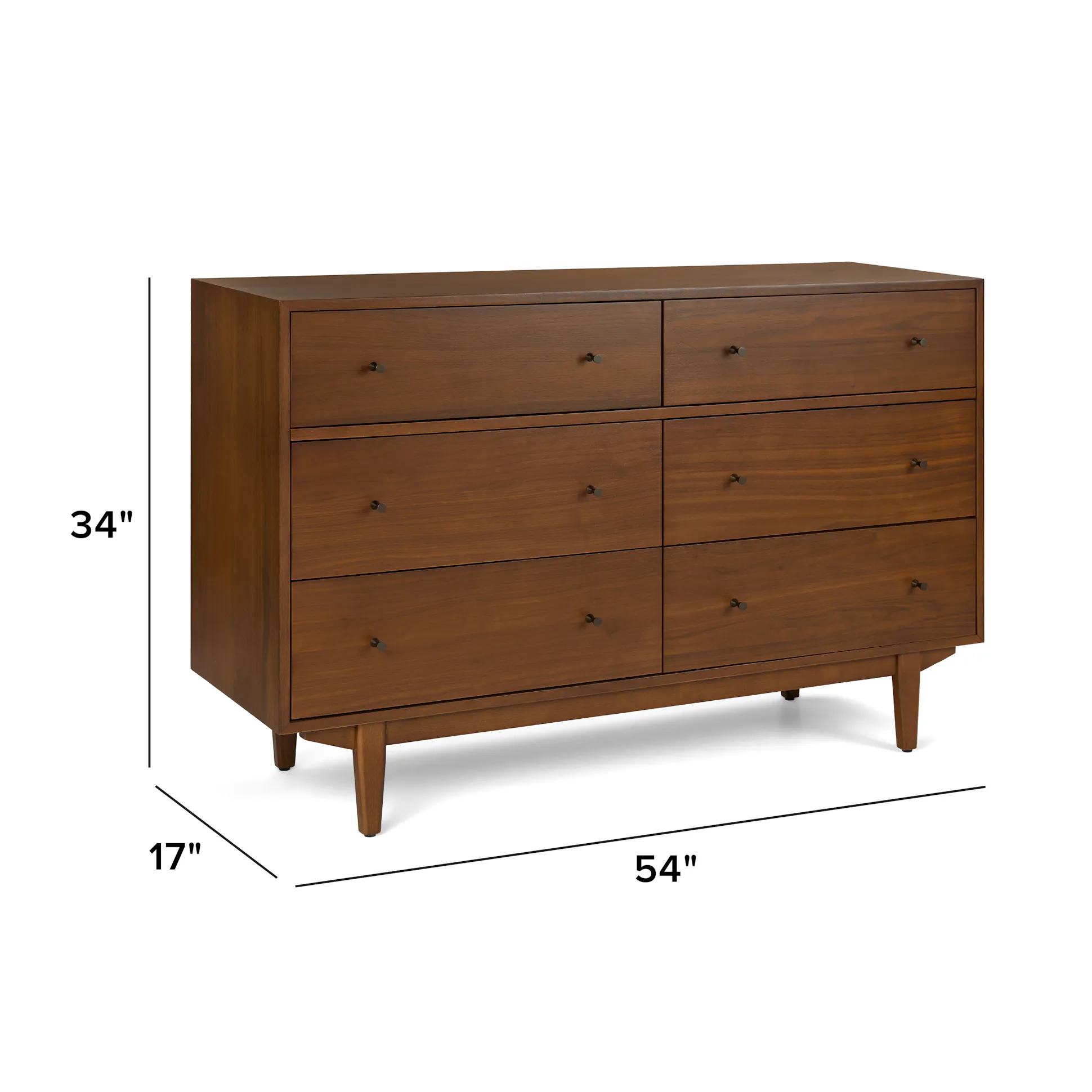 Walnut 6-Drawer Double Dresser - Coast Consignment