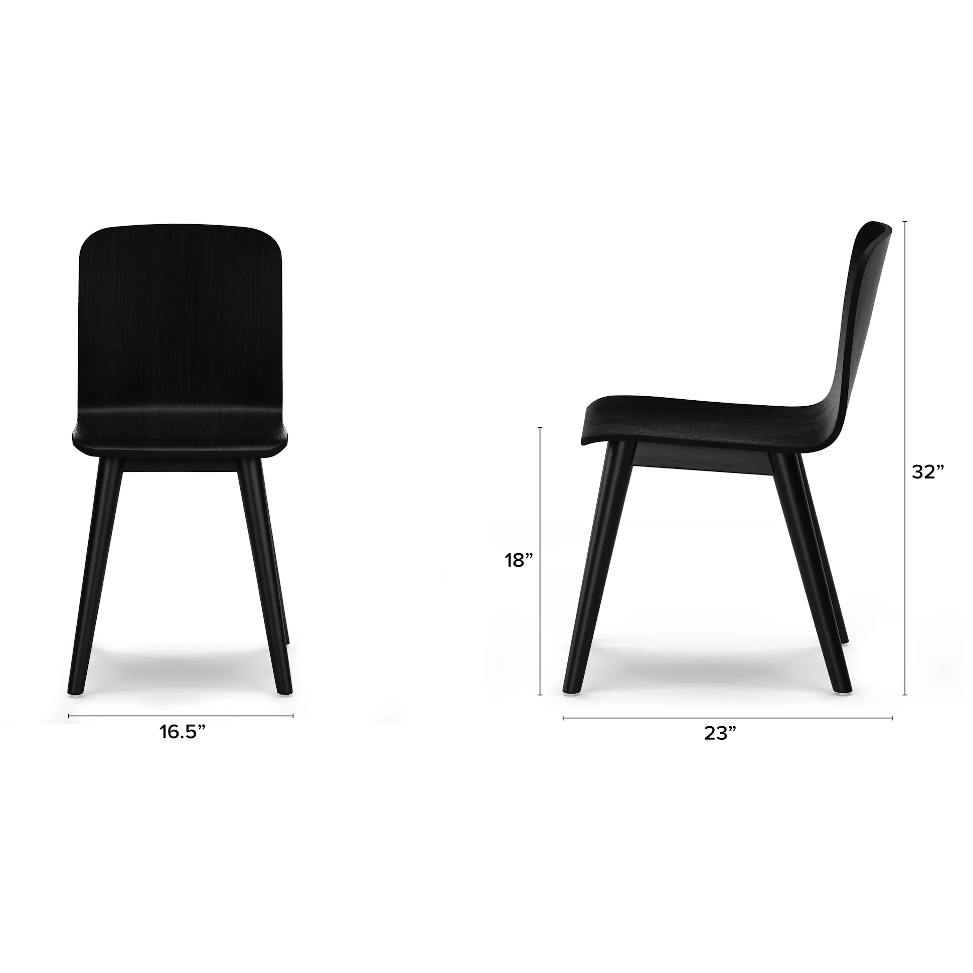 Pair of Black Dining Chairs - Coast Consignment
