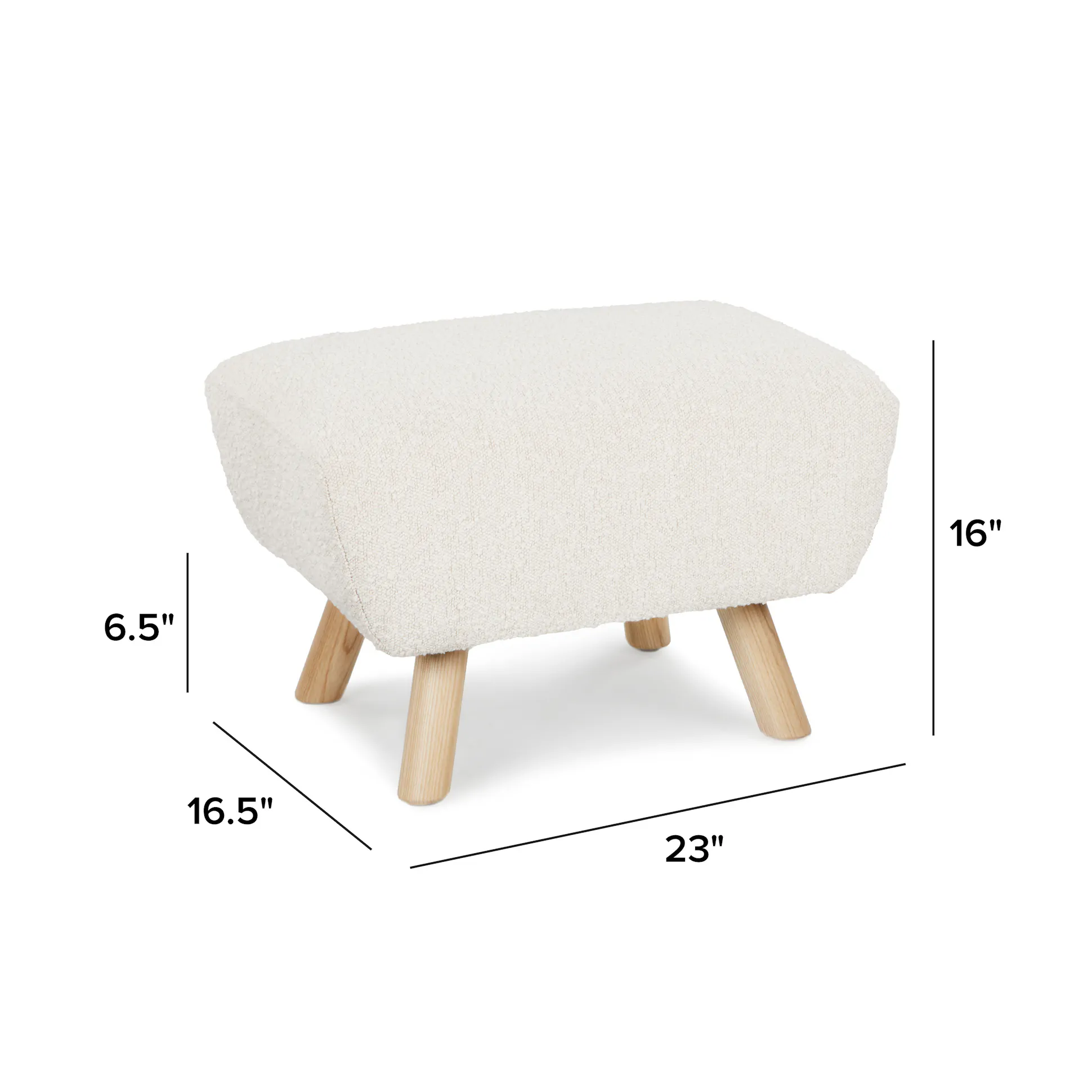Ivory Boucle Ottoman - Coast Consignment