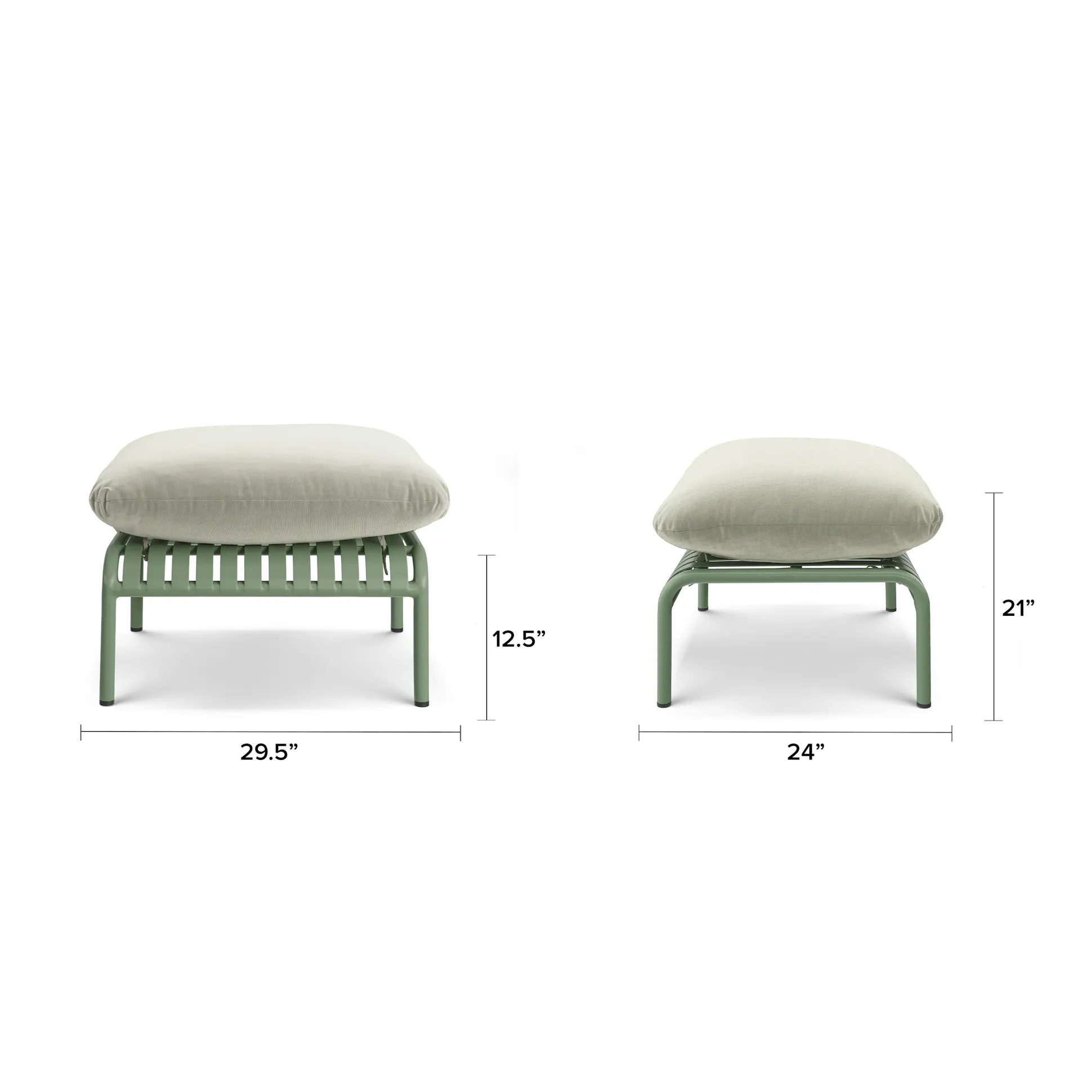 Green Outdoor Sofa &amp; Ottoman - Coast Consignment