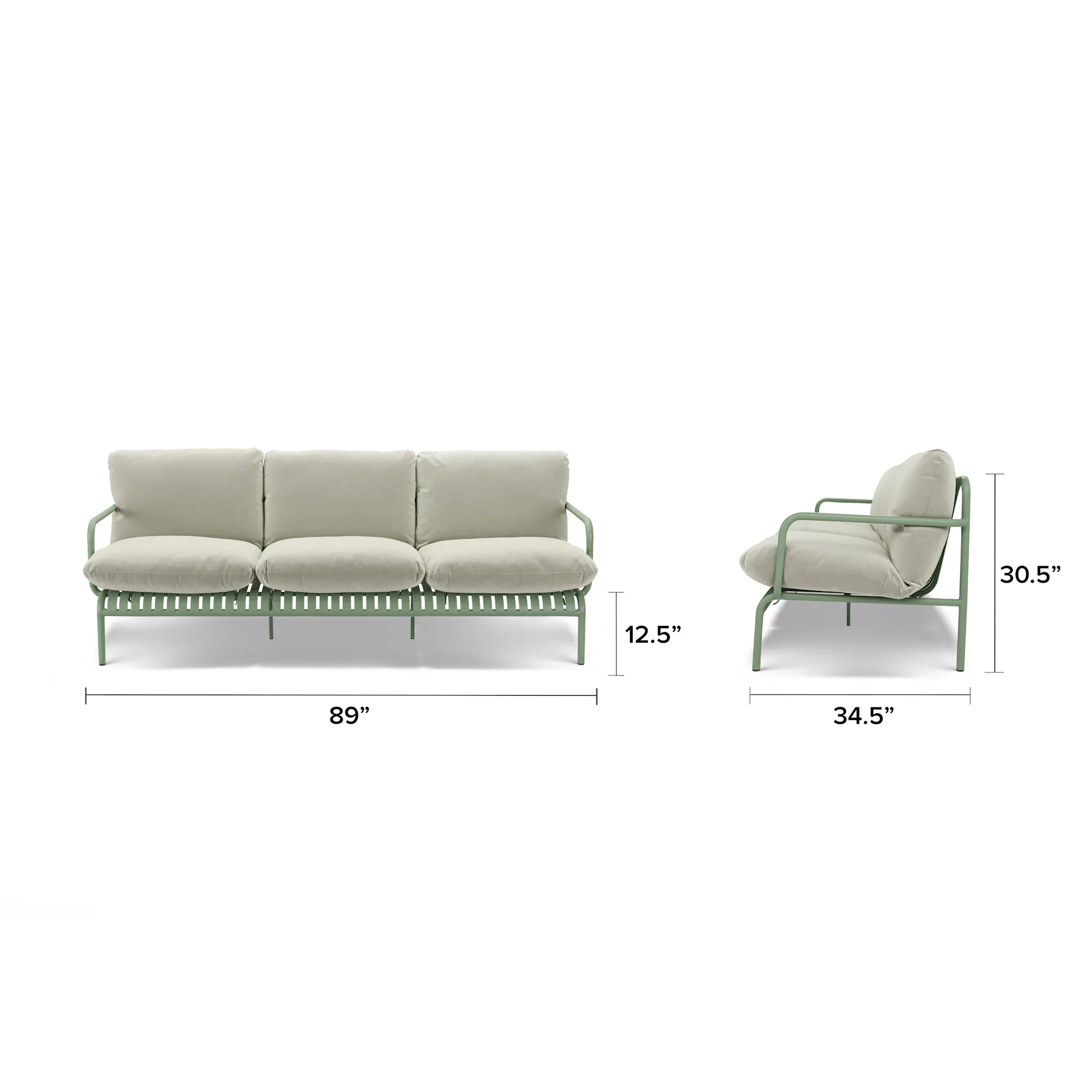 Green Outdoor Sofa &amp; Ottoman - Coast Consignment