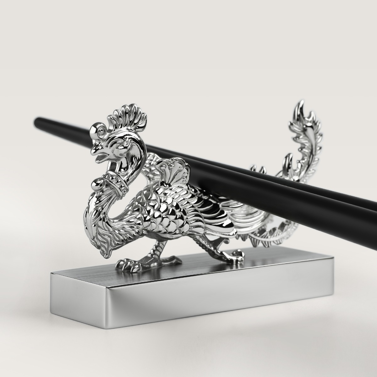 Pair of Shanghai Tang Dragon &amp; Phoenix Chopstick Stands - Coast Consignment