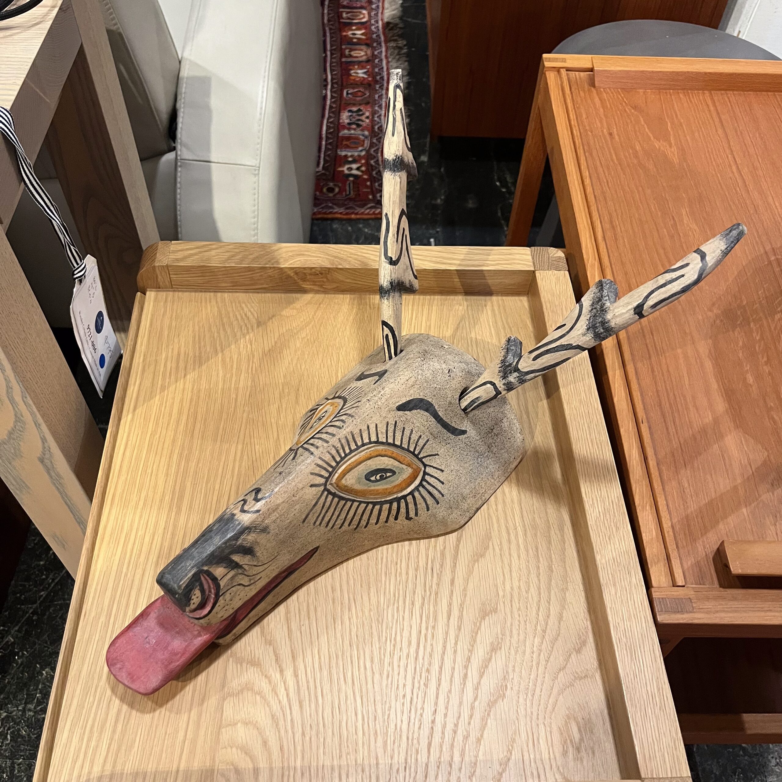 Handpainted Folk Art Deer Mask - Coast Consignment