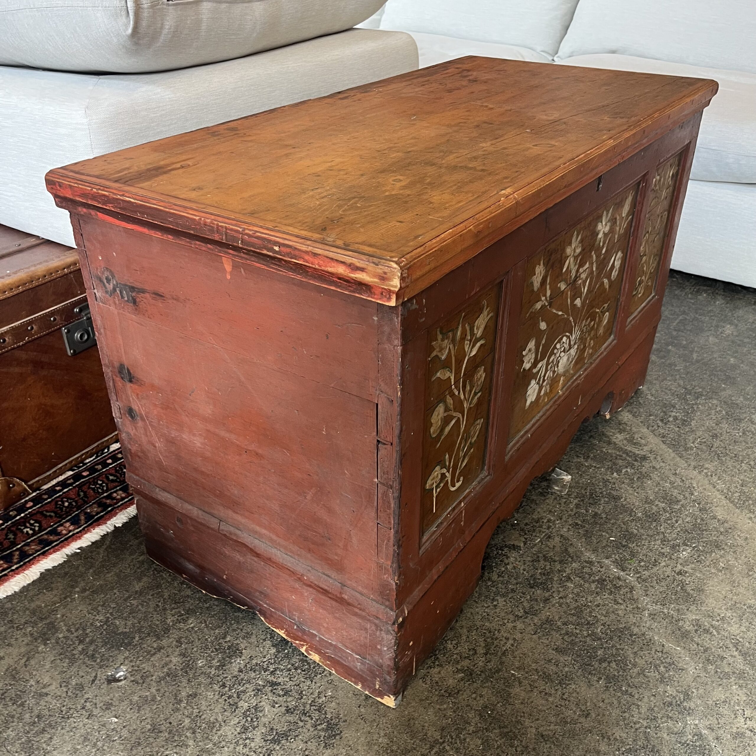 Antique Pine Painted Chest - Coast Consignment