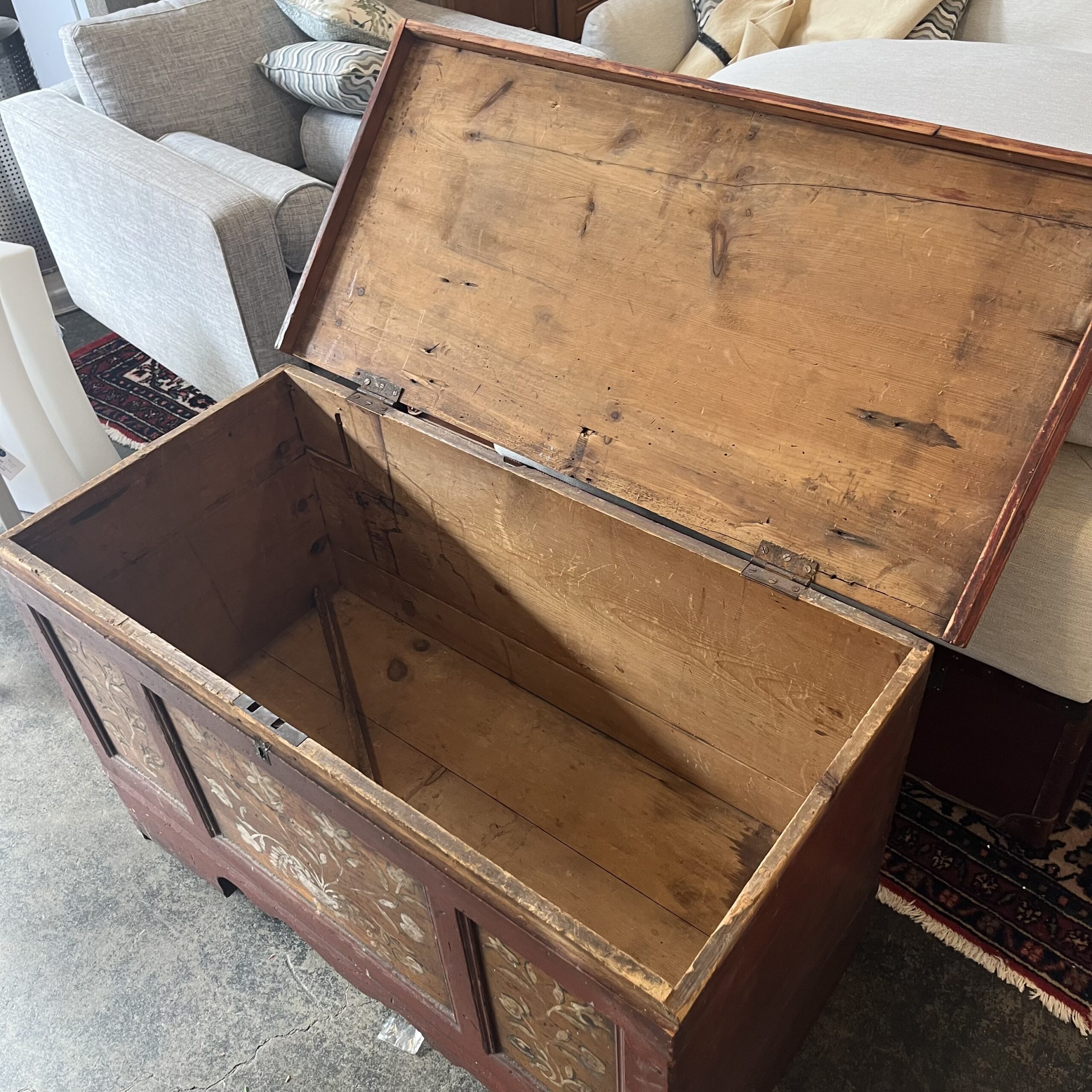 Antique Pine Painted Chest - Coast Consignment