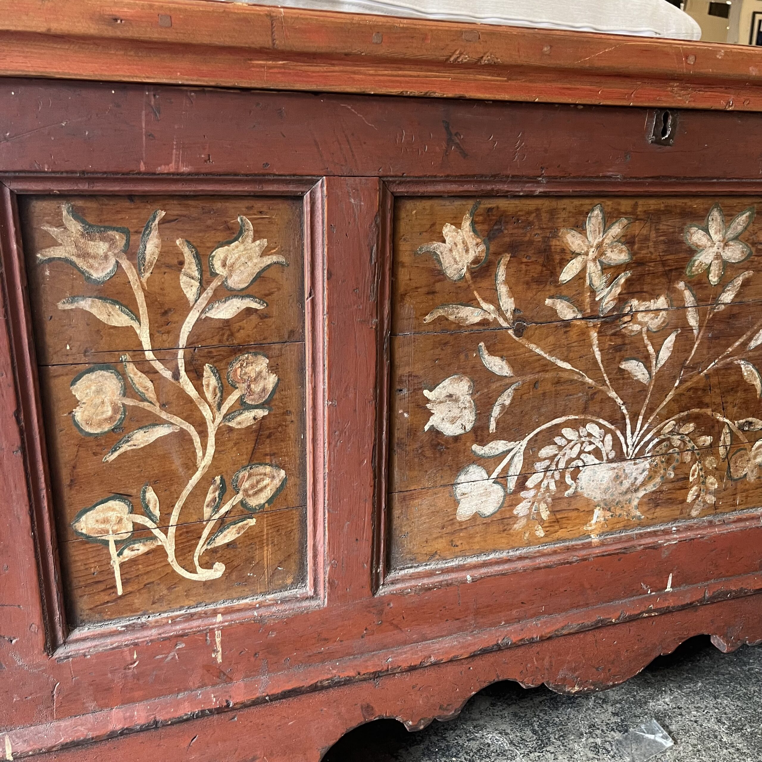 Antique Pine Painted Chest - Coast Consignment