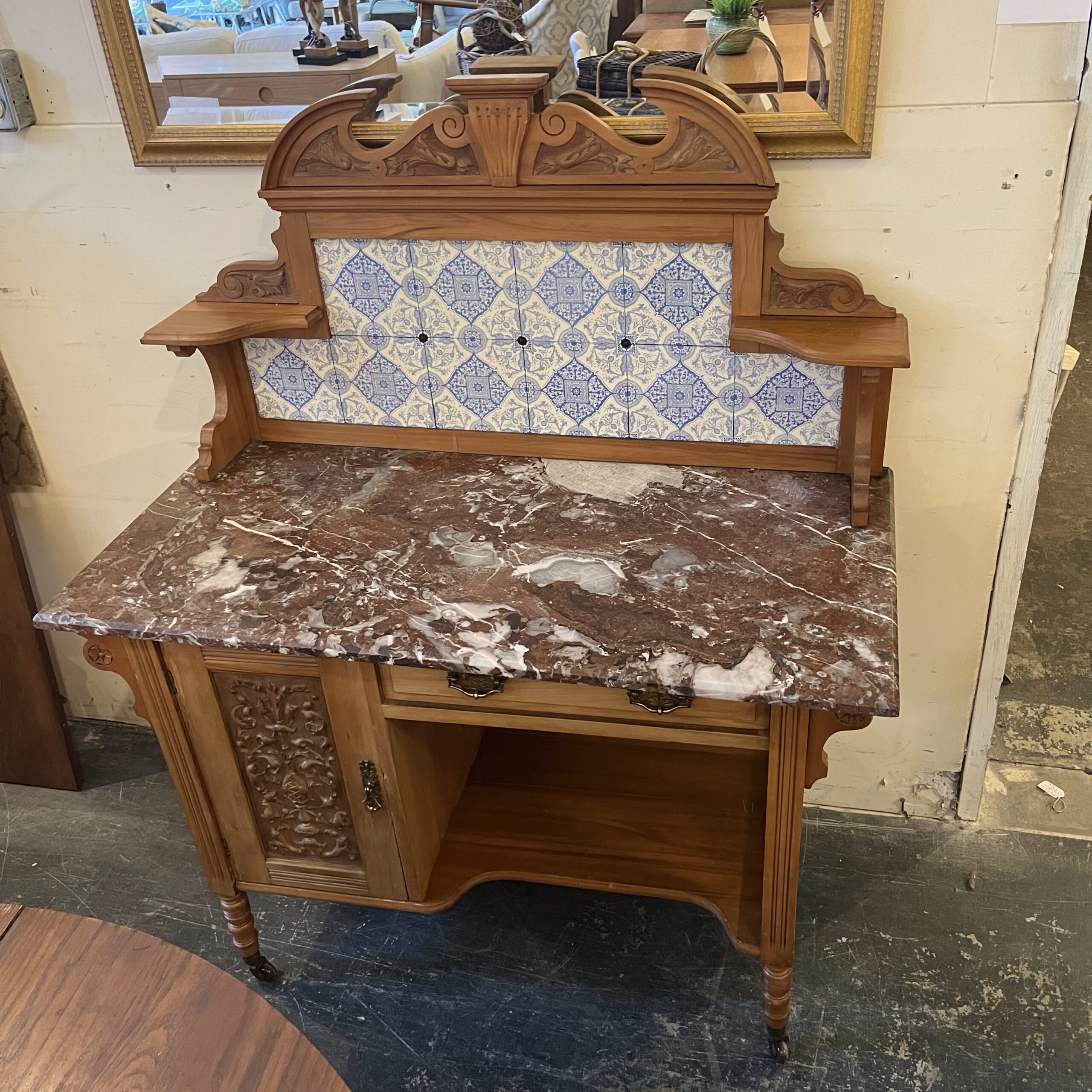 Antique Marble Topped Washstand - Coast Consignment
