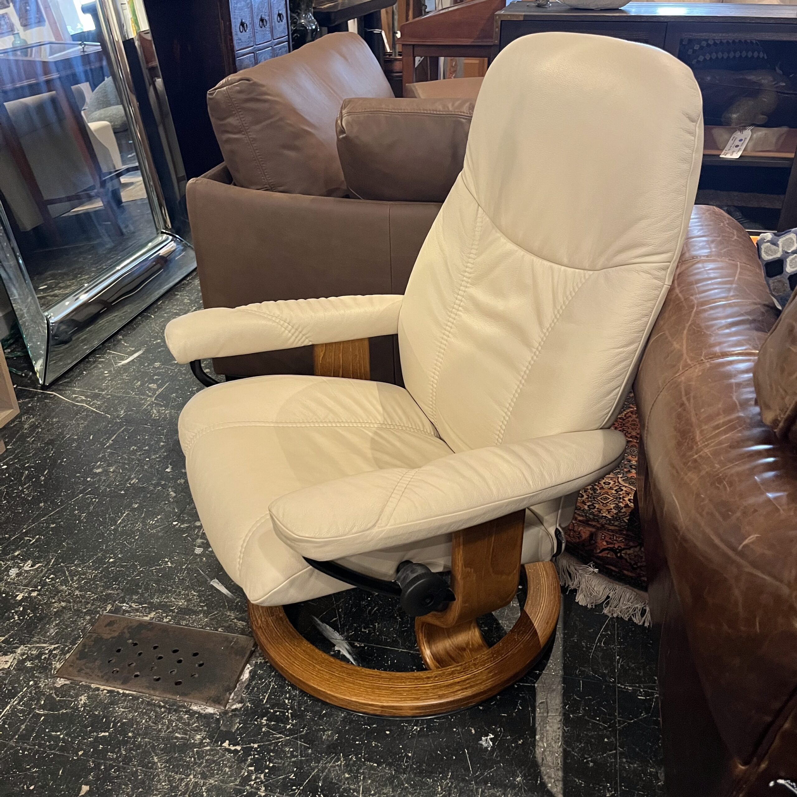 Ekornes Stressless Leather Classic Recliner with Ottoman - Coast Consignment