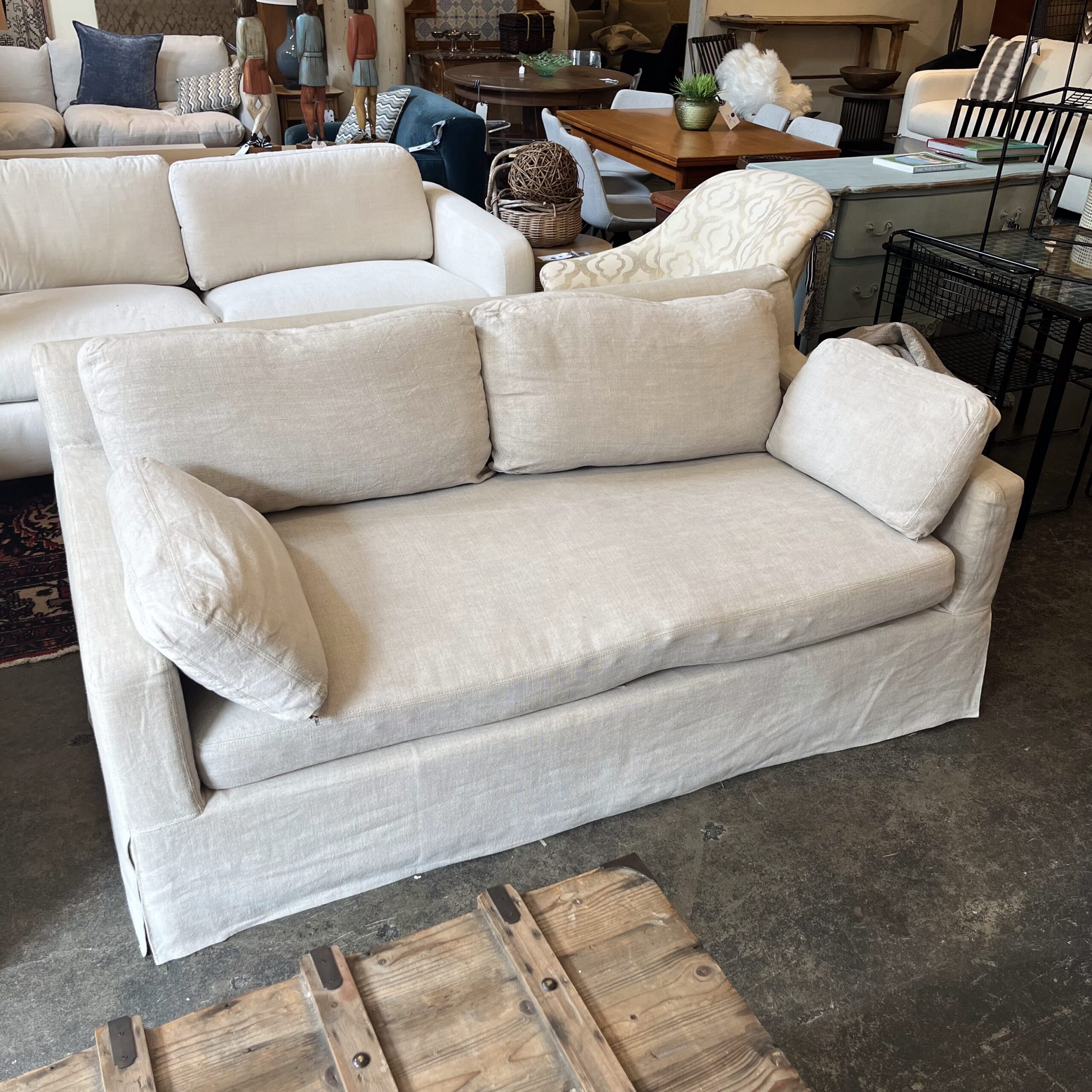 RH Belgian Linen Track Arm Sofa - Coast Consignment